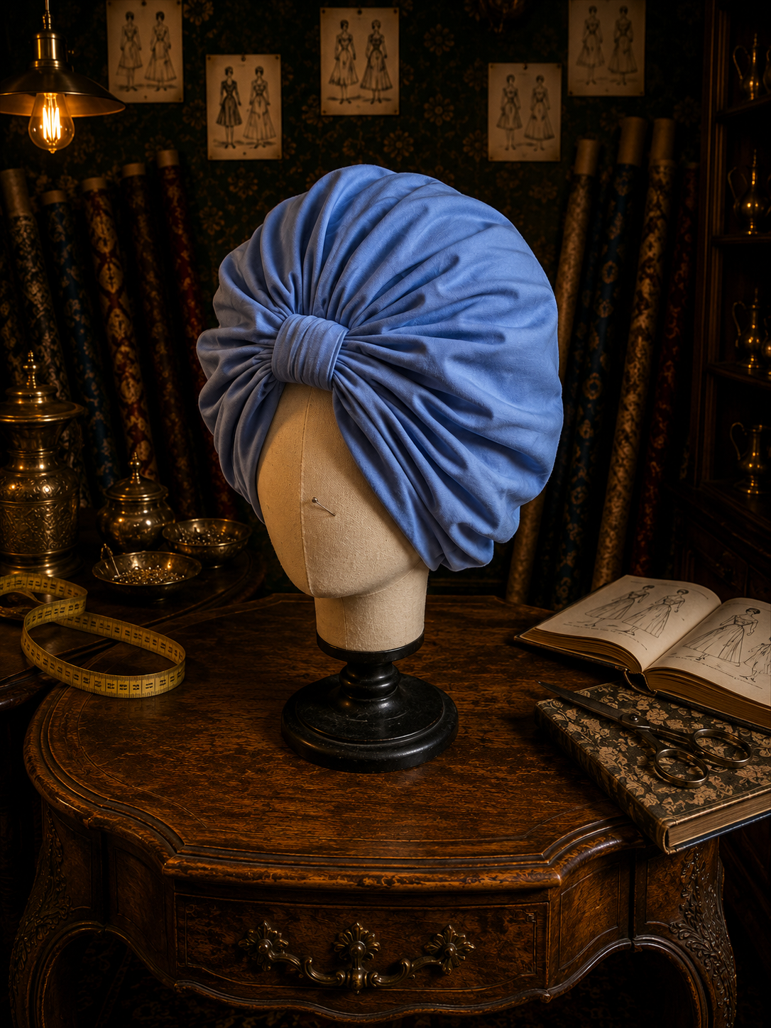 Periwinkle Pout Curling Turban Turban