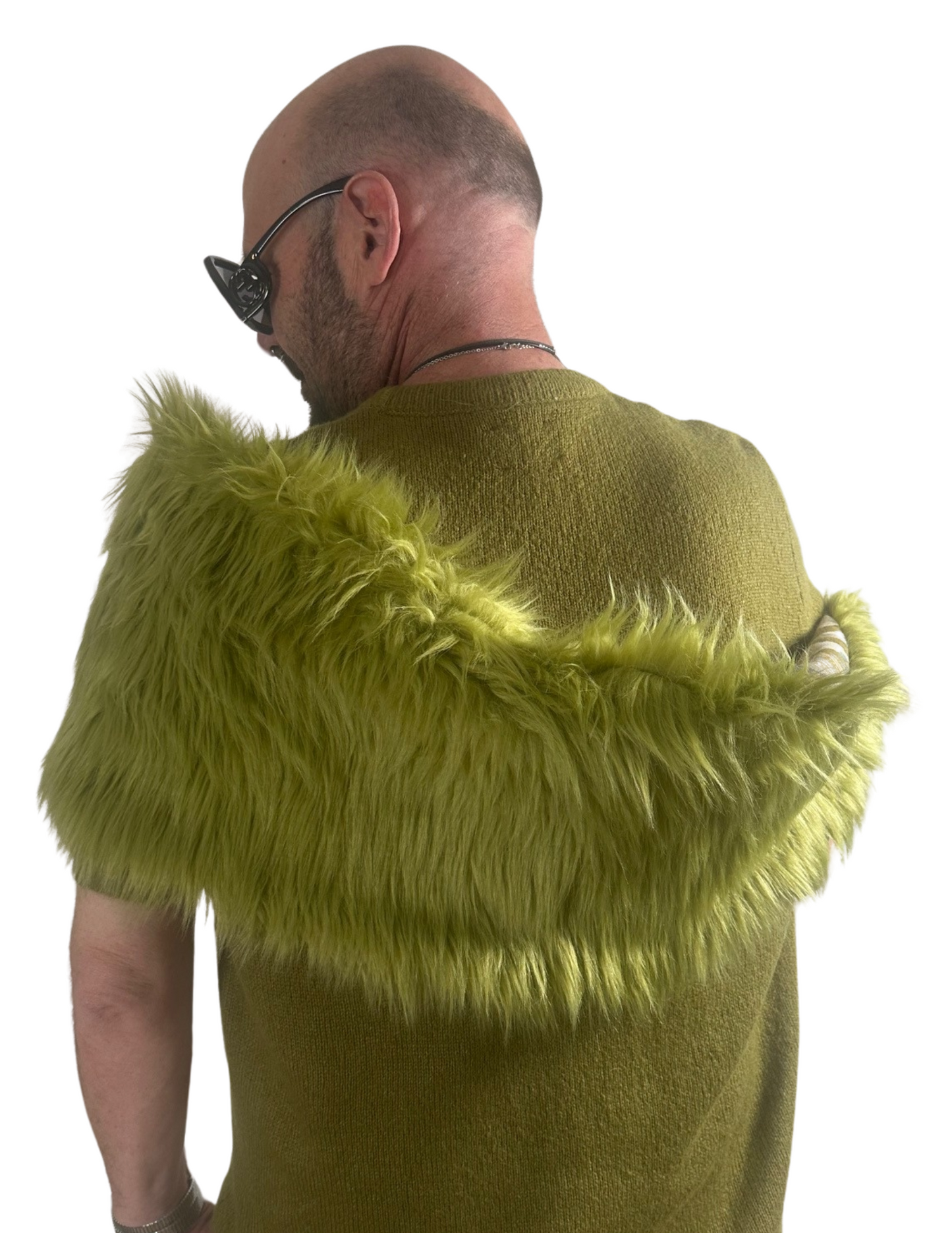 Moss Faux Fur Velvet Knot Stole