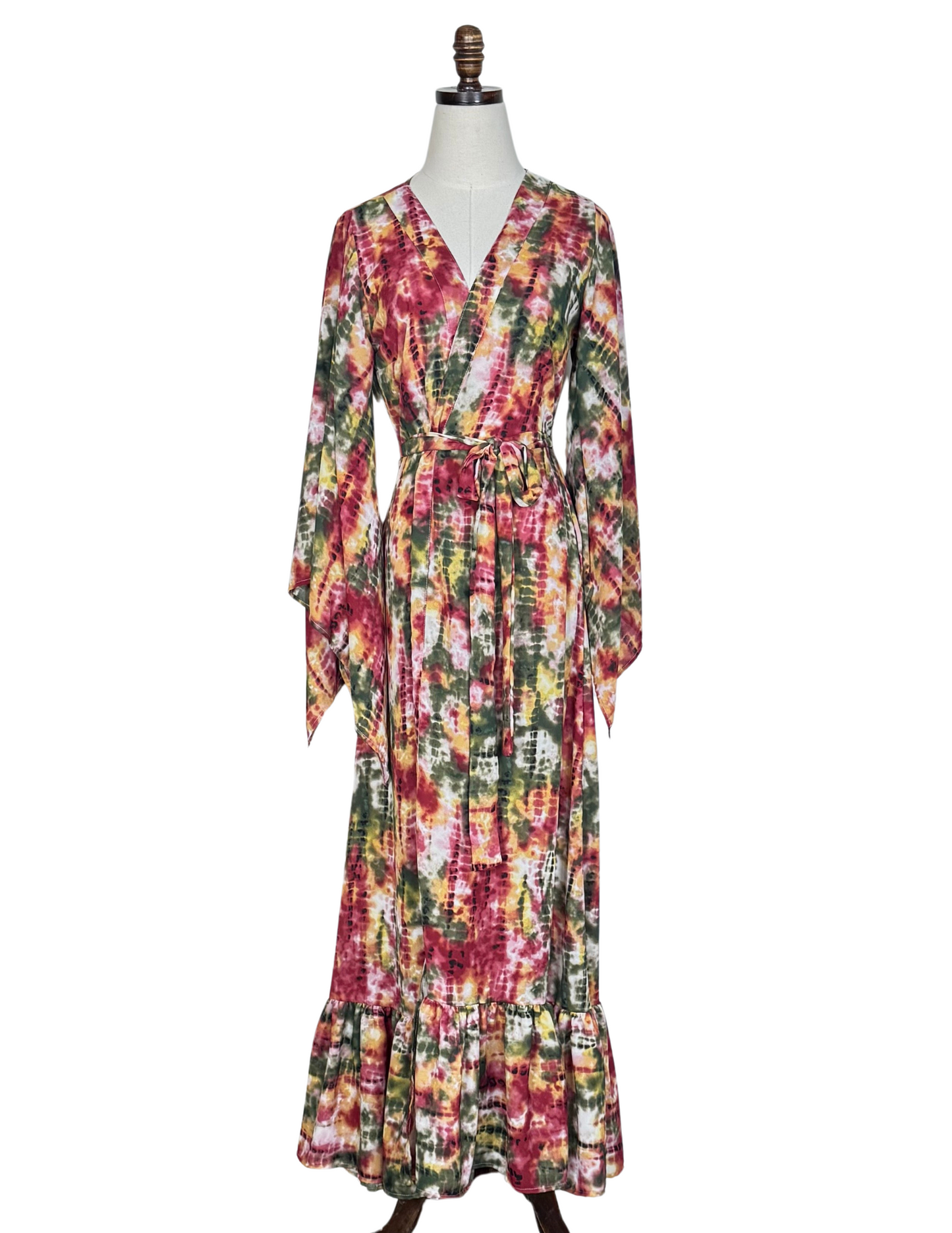 Janys Scarf Sleeve Kimono In Summer Moss PRE-ORDER
