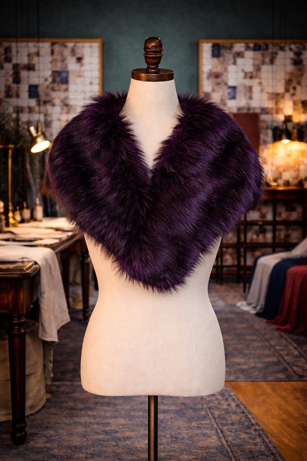 Shadow Amethyst Faux Fur Collar