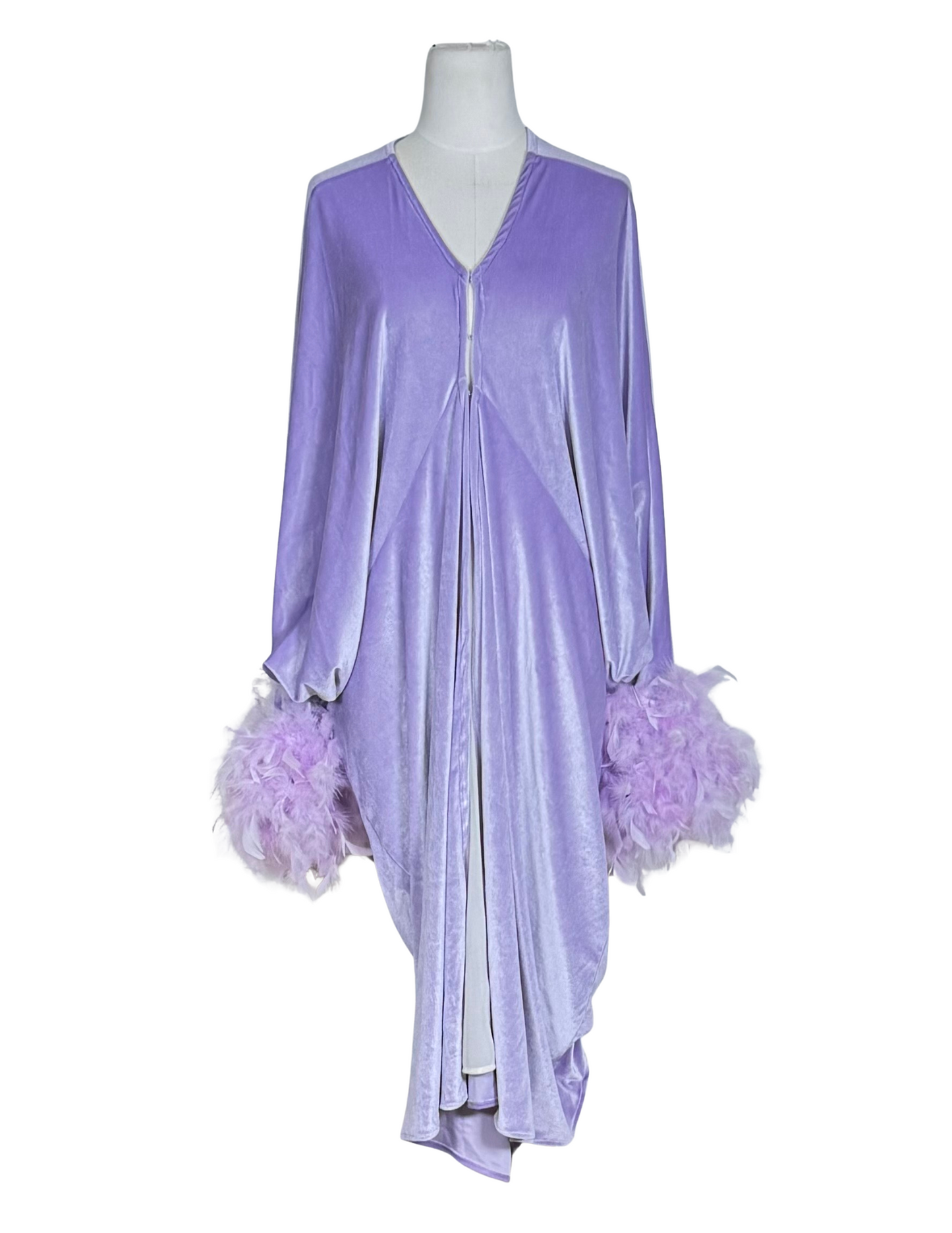 Sylvia Velvet Cocoon Coat in Lilac