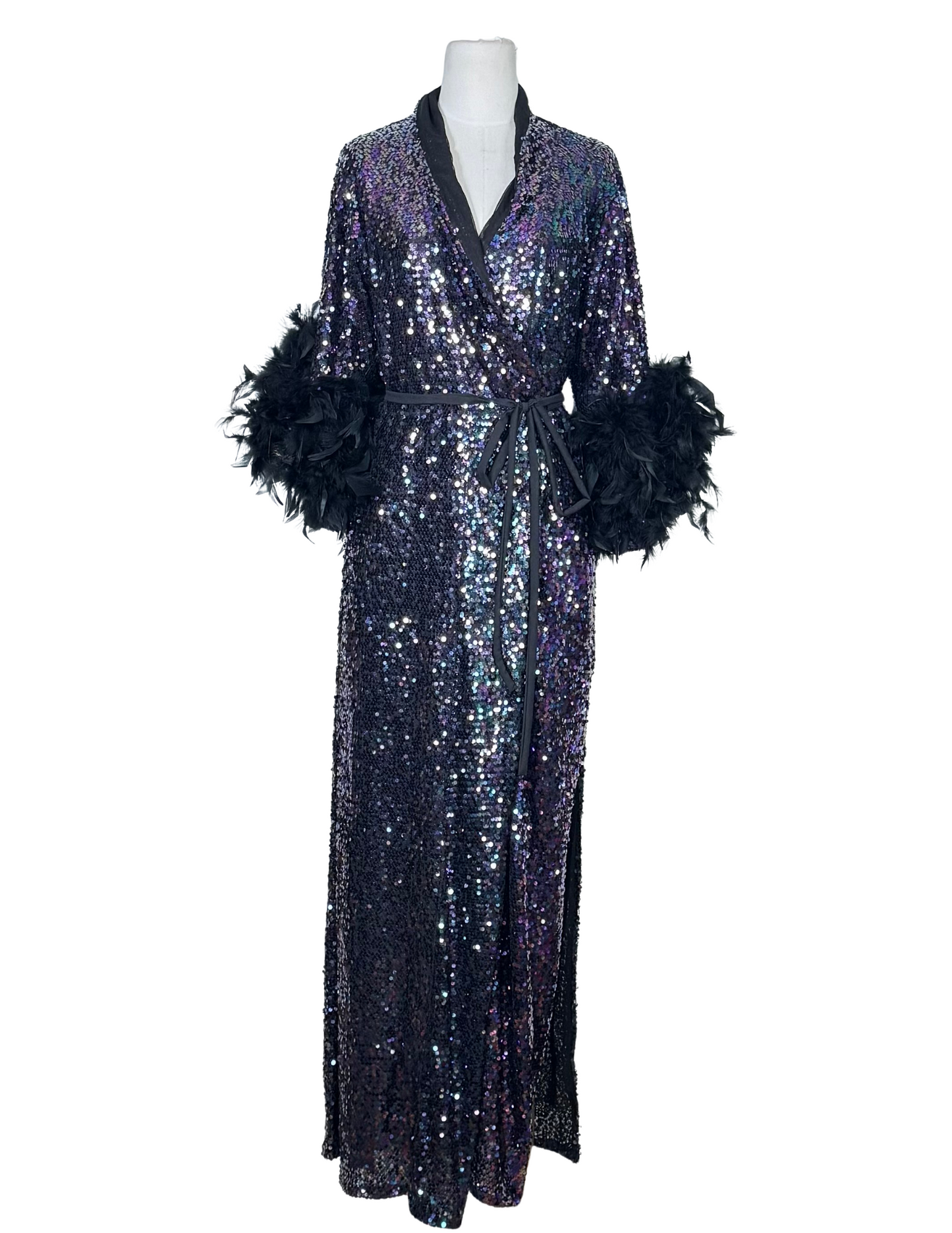 Marlene Wrap Dress in Black Amethyst PRE-ORDER
