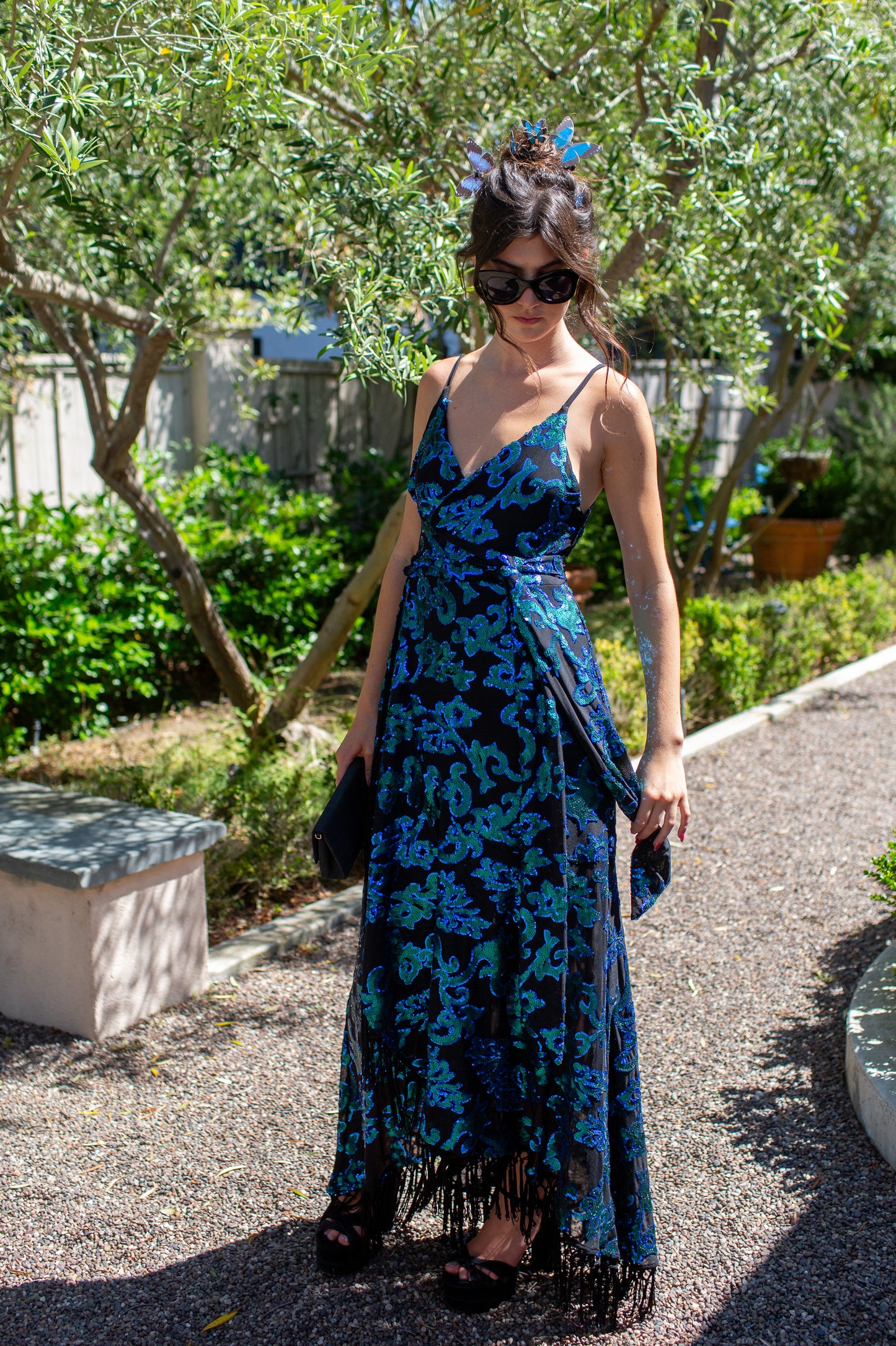 Absinthia Fringe Faux Wrap Dress - PRE ORDER