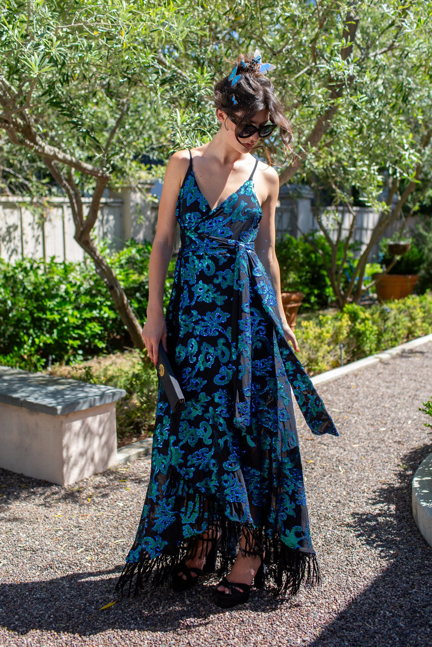 Absinthia Fringe Faux Wrap Dress - PRE ORDER