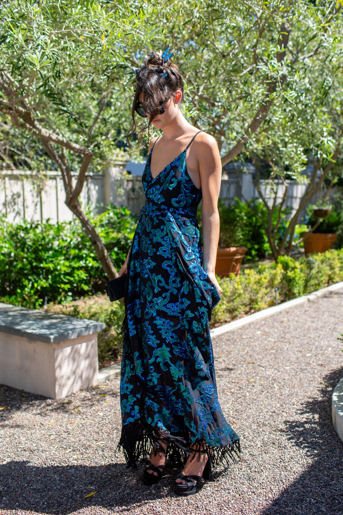 Absinthia Fringe Faux Wrap Dress - PRE ORDER