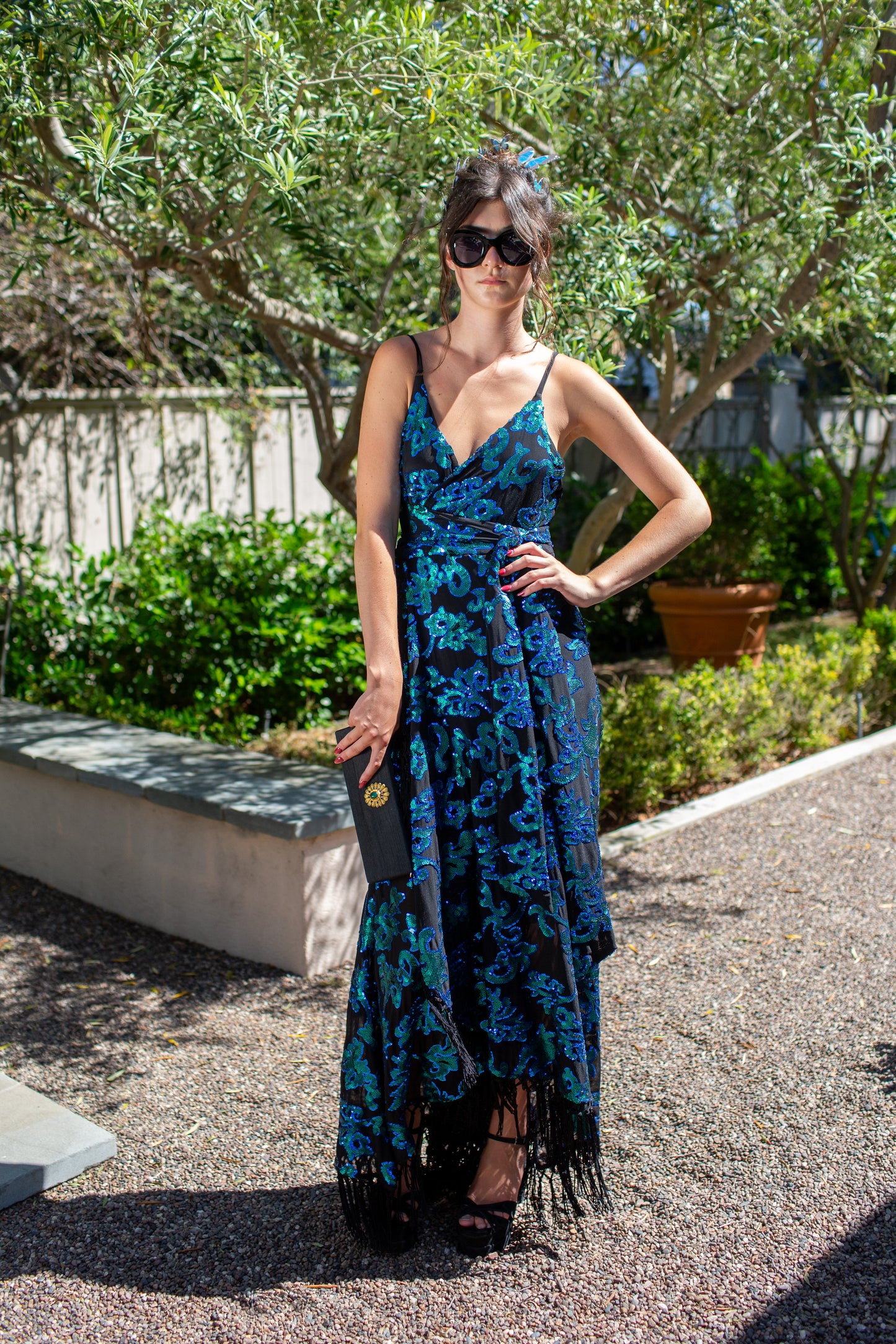 Absinthia Fringe Faux Wrap Dress - PRE ORDER