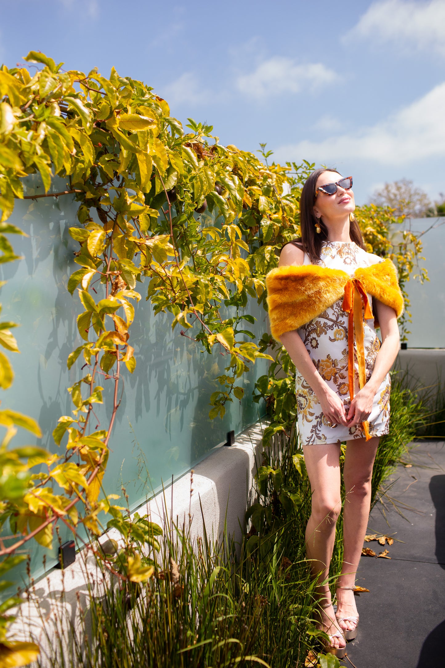 Amber Faux Fur Velvet Knot Stole