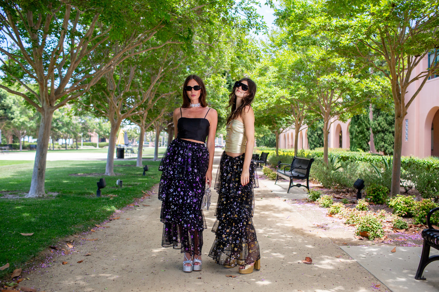 Amethyst Stars Tiered Maxi Skirt