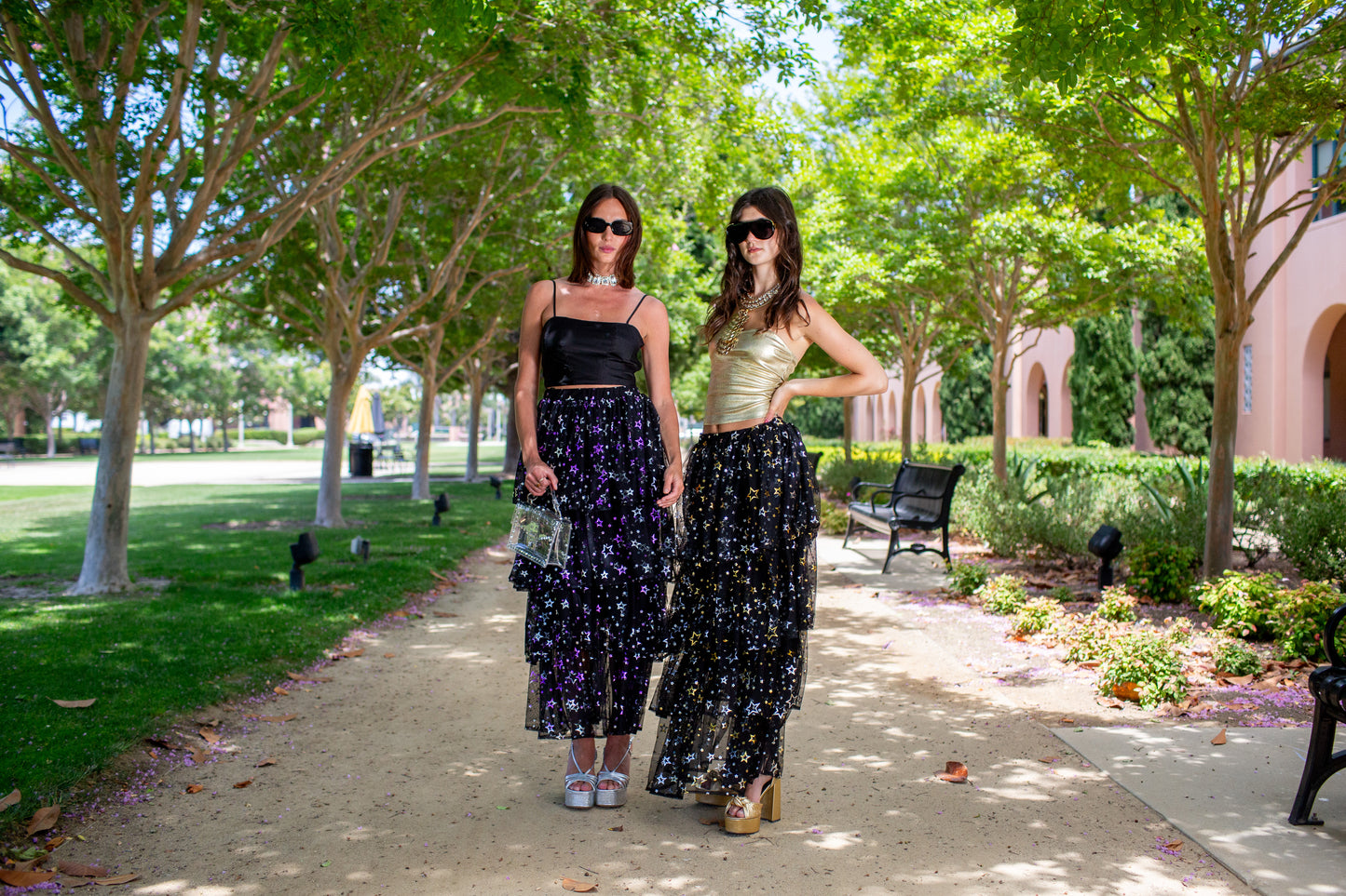 Amethyst Stars Tiered Maxi Skirt