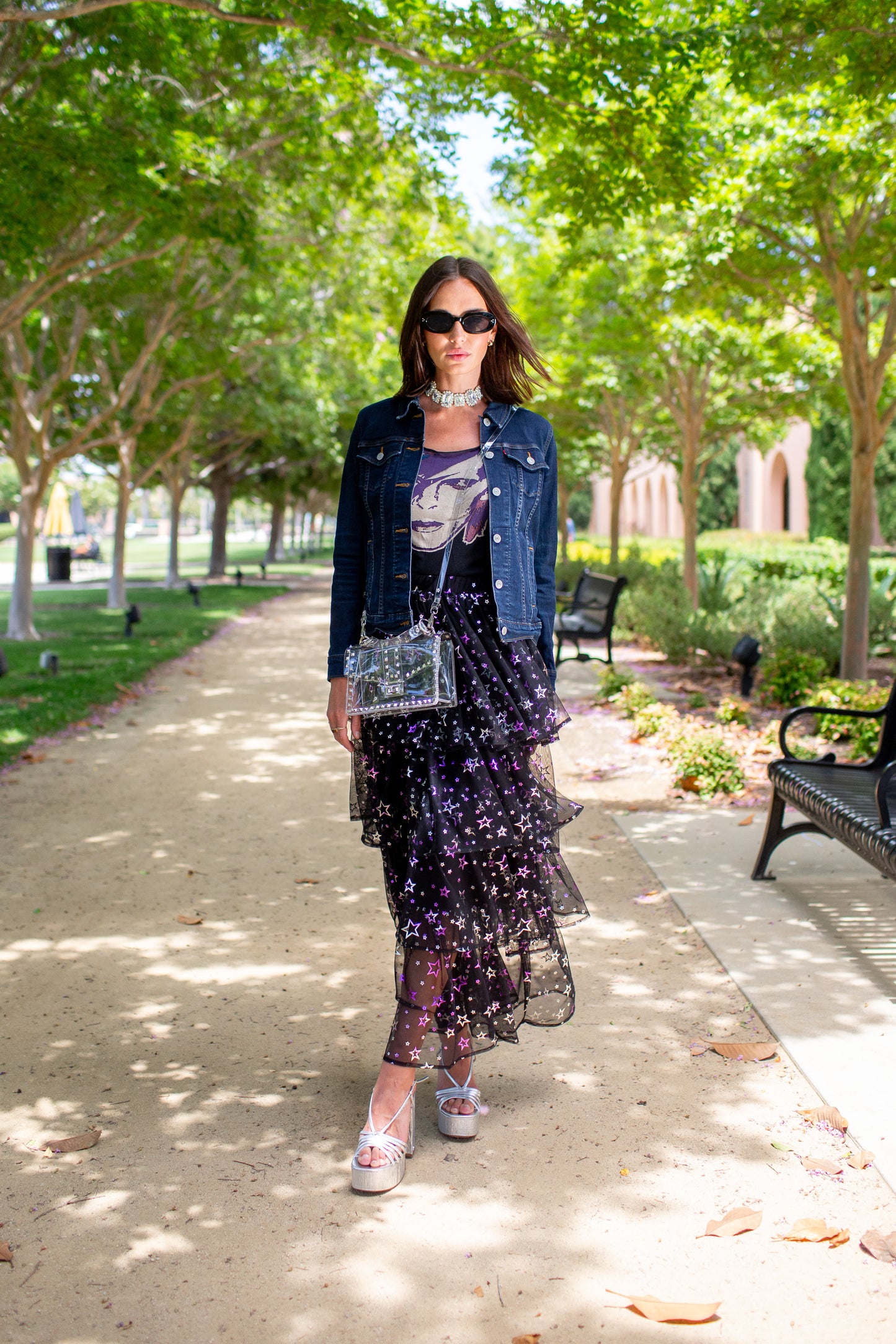 Amethyst Stars Tiered Maxi Skirt