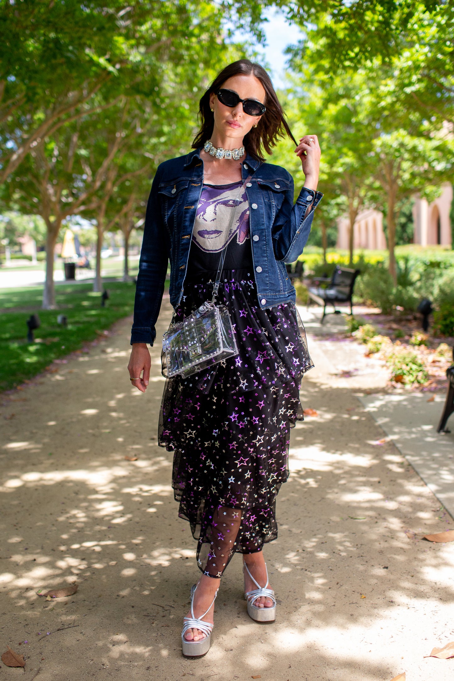 Amethyst Stars Tiered Maxi Skirt