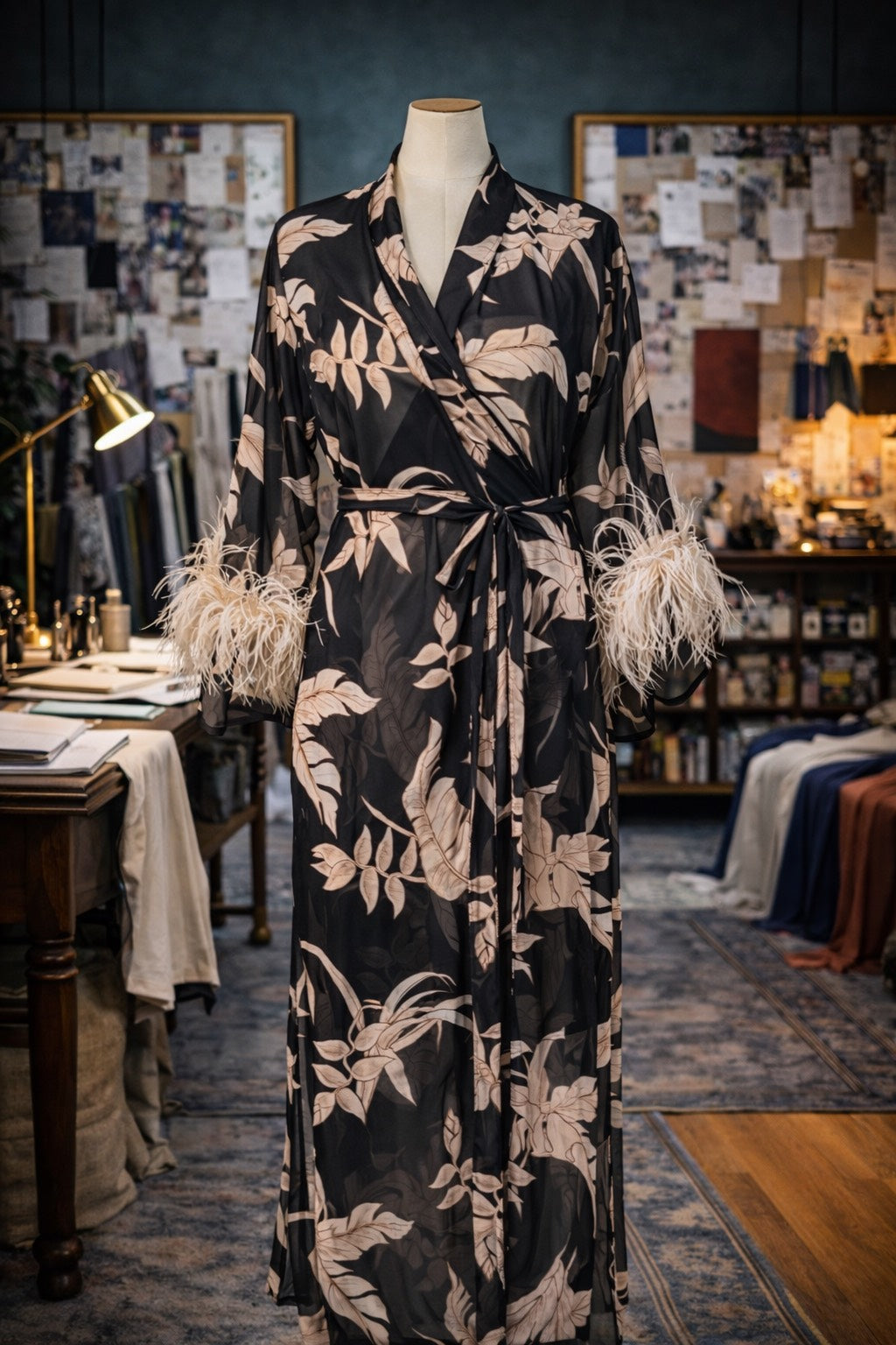 Marlene Wrap Dress in Tropic Noir