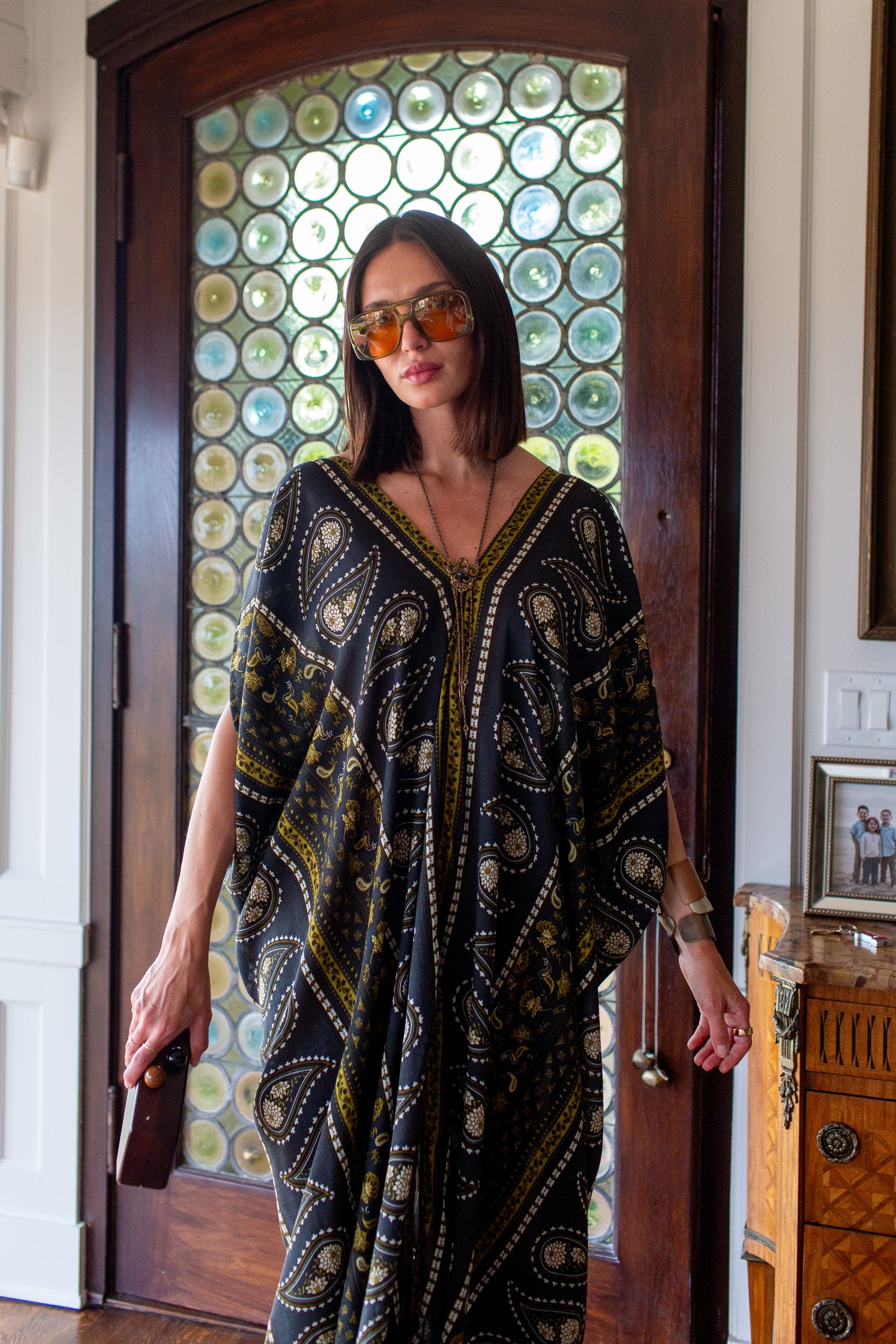 Caspian Paisley Border Caftan
