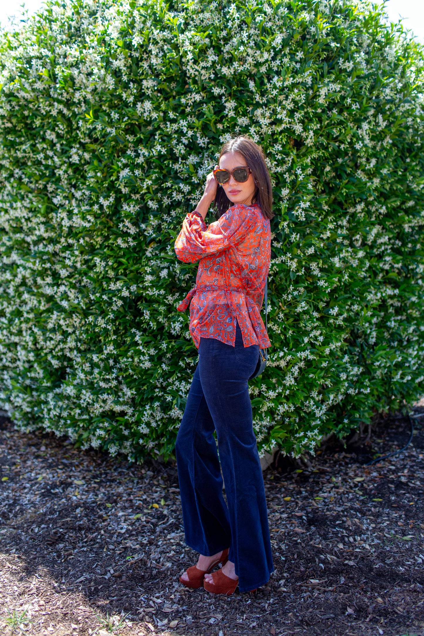 Clara Bishop Sleeve Blouse in Auburn Dawn