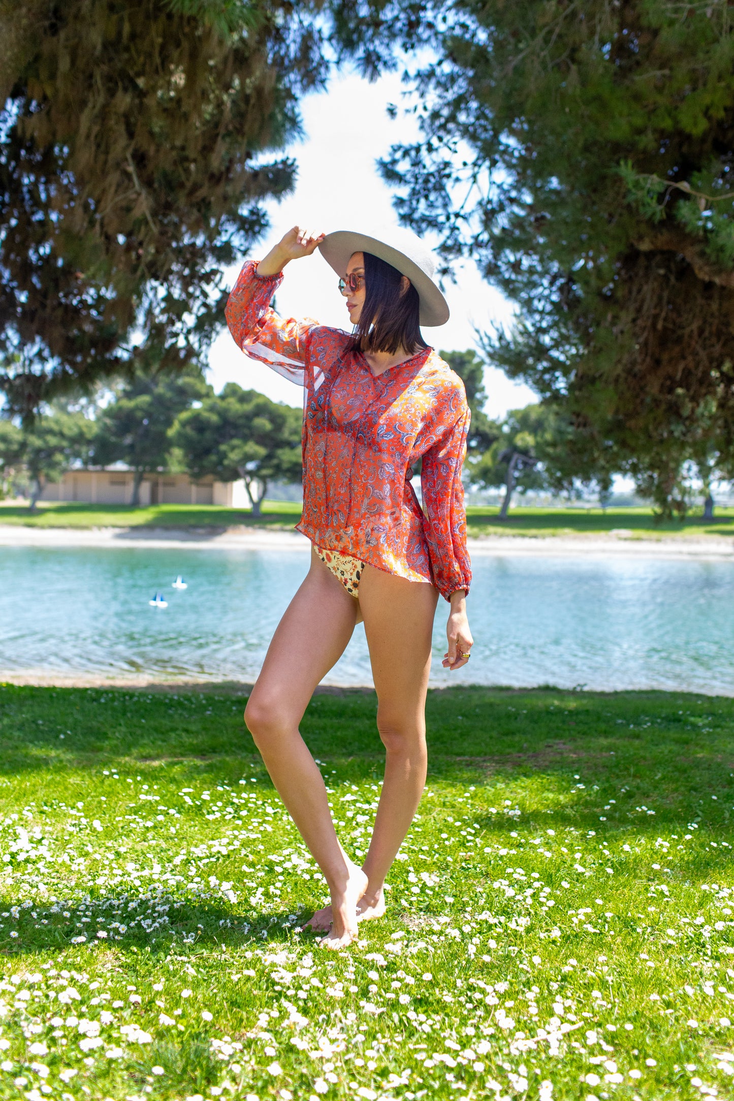 Clara Bishop Sleeve Blouse in Auburn Dawn