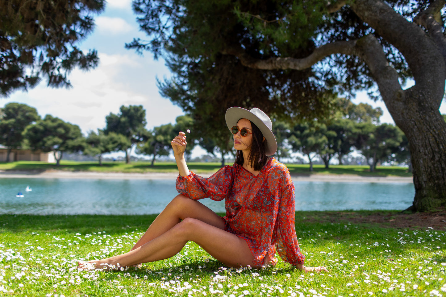 Clara Bishop Sleeve Blouse in Auburn Dawn
