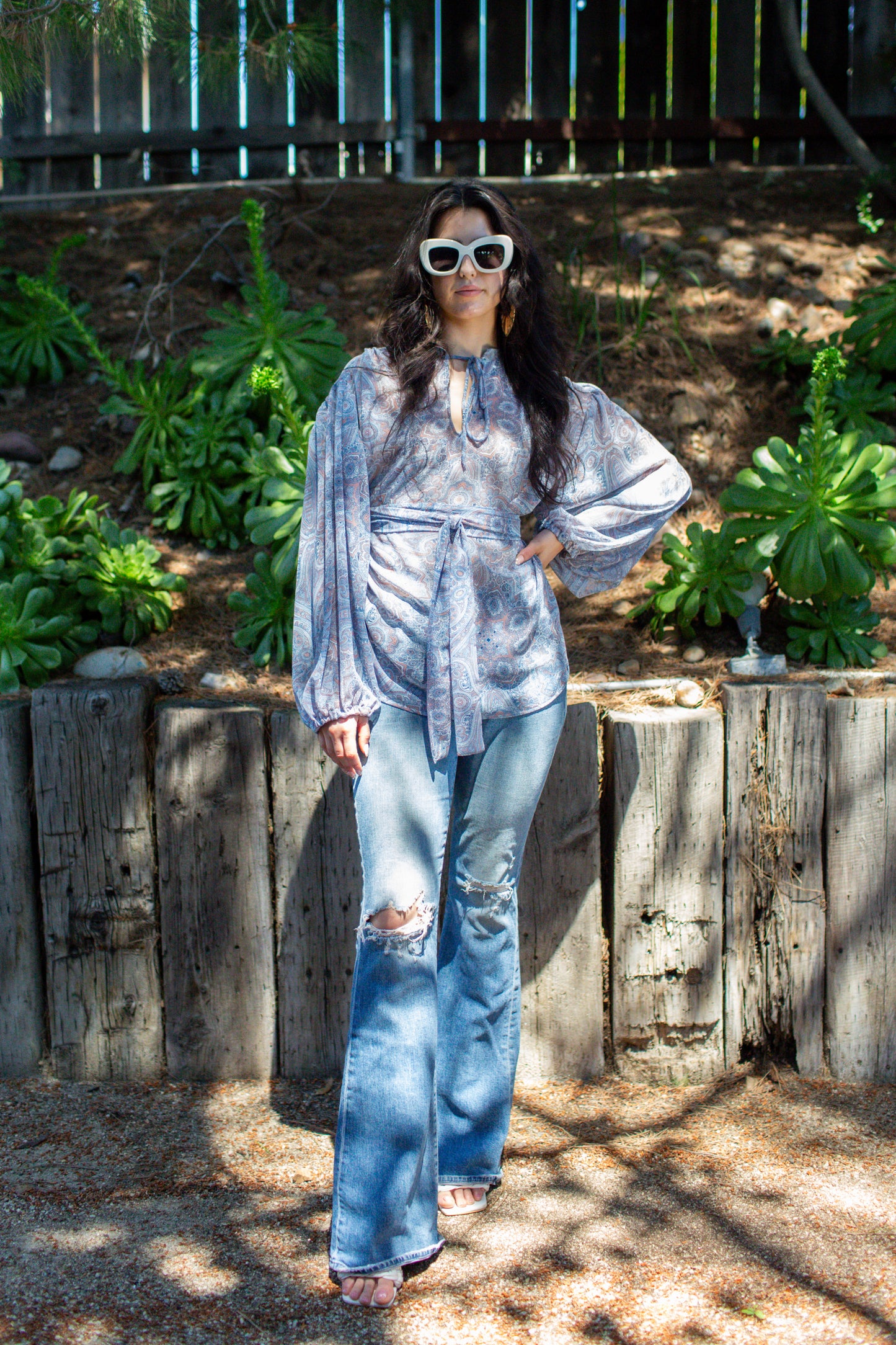 Clara Bishop Sleeve Blouse in Paisley Dawn
