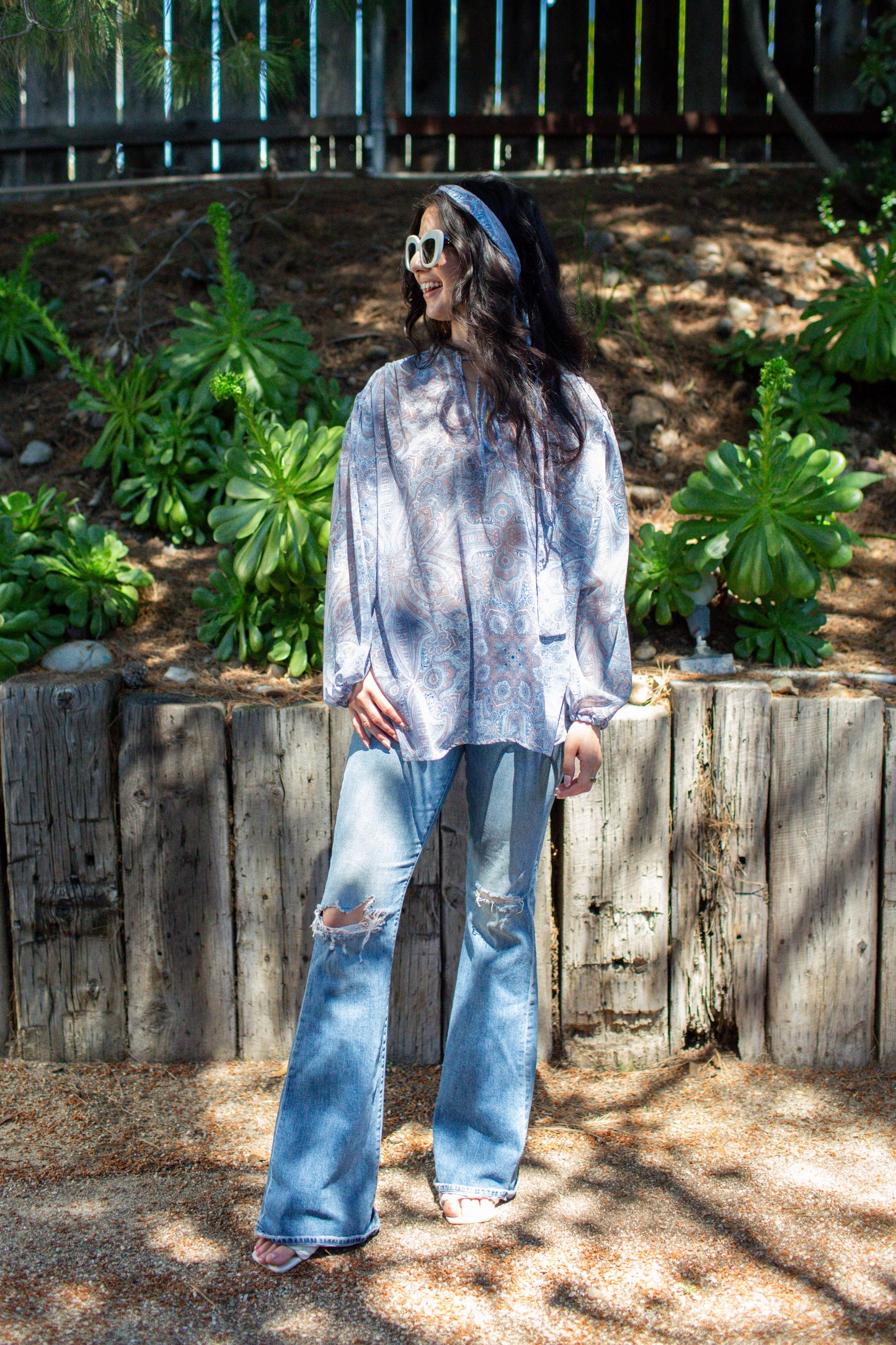 Clara Bishop Sleeve Blouse in Paisley Dawn