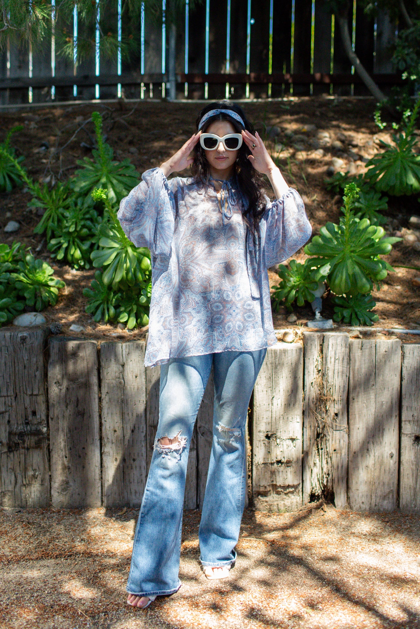 Clara Bishop Sleeve Blouse in Paisley Dawn