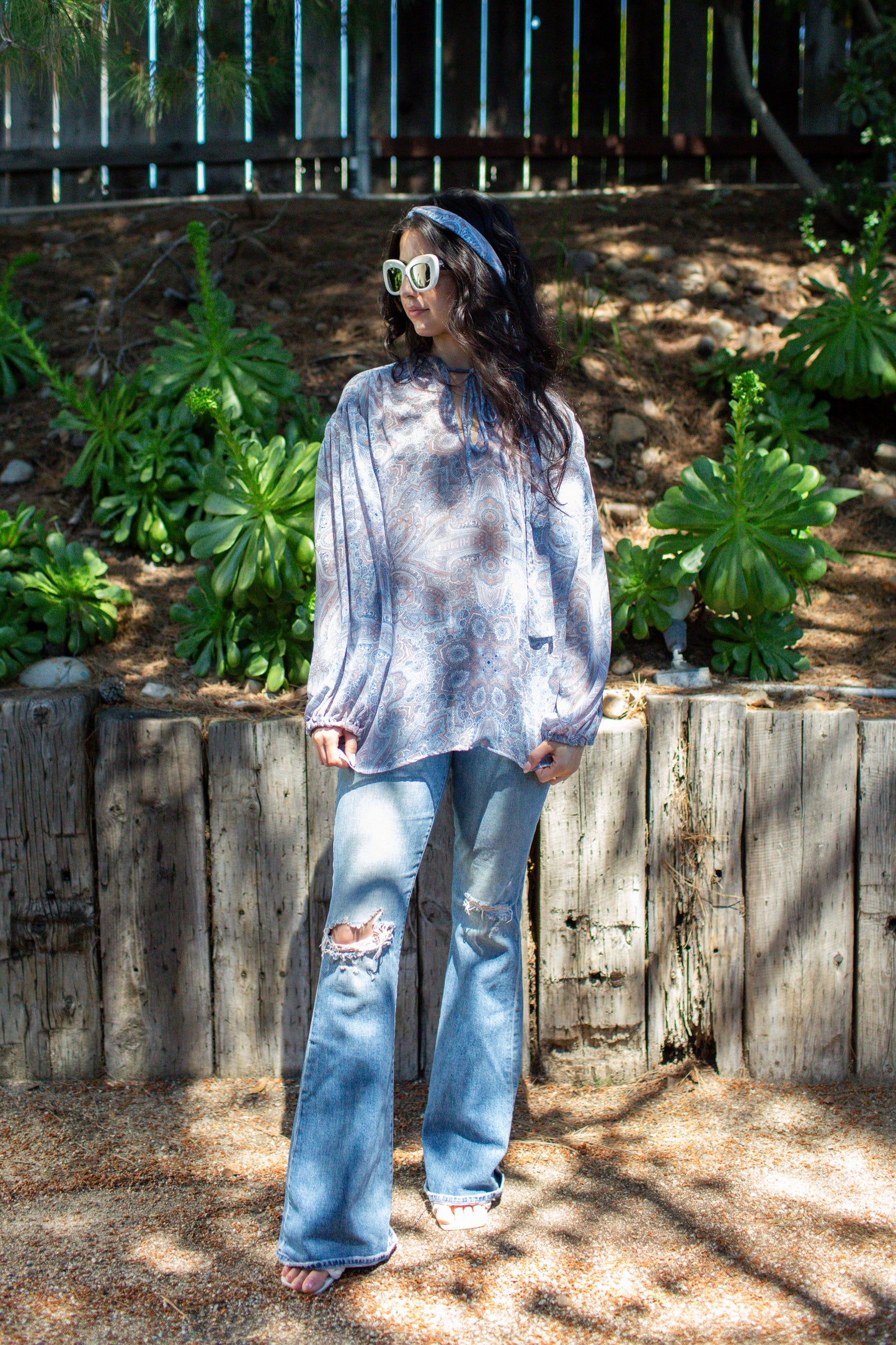 Clara Bishop Sleeve Blouse in Paisley Dawn