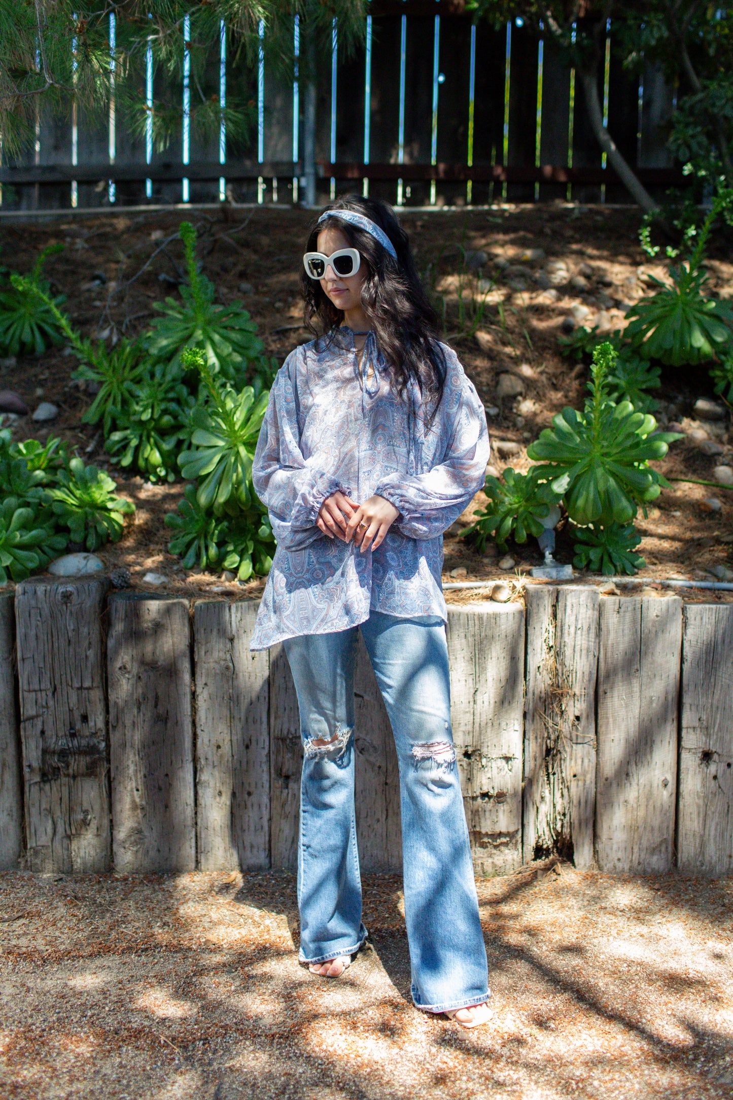 Clara Bishop Sleeve Blouse in Paisley Dawn