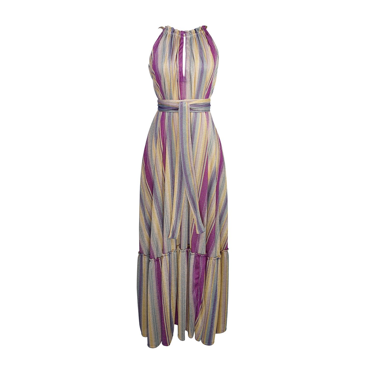 The Vanya dress is free shaped and bohemian, featuring a peek-a-boo neck slit, adjustable shoulder straps, and pockets