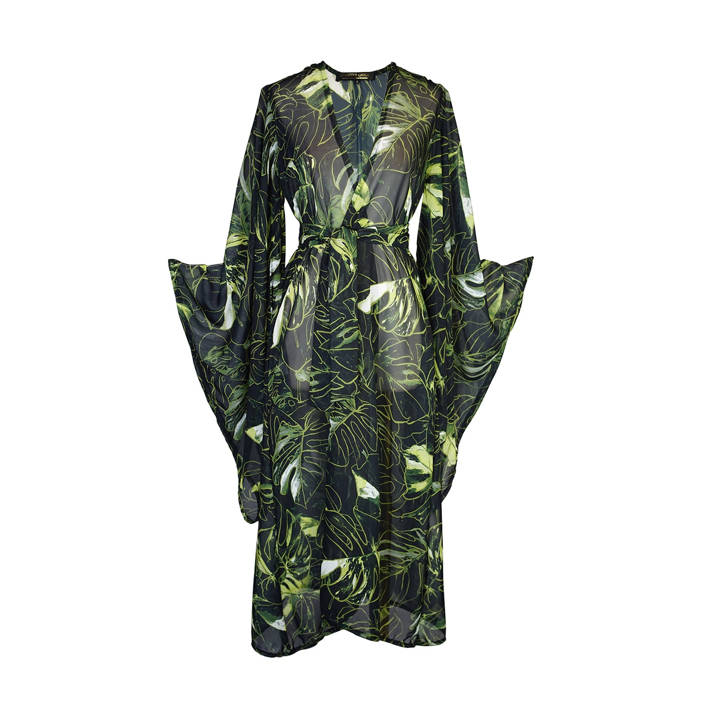 Mallorca Palms Noir Kimono