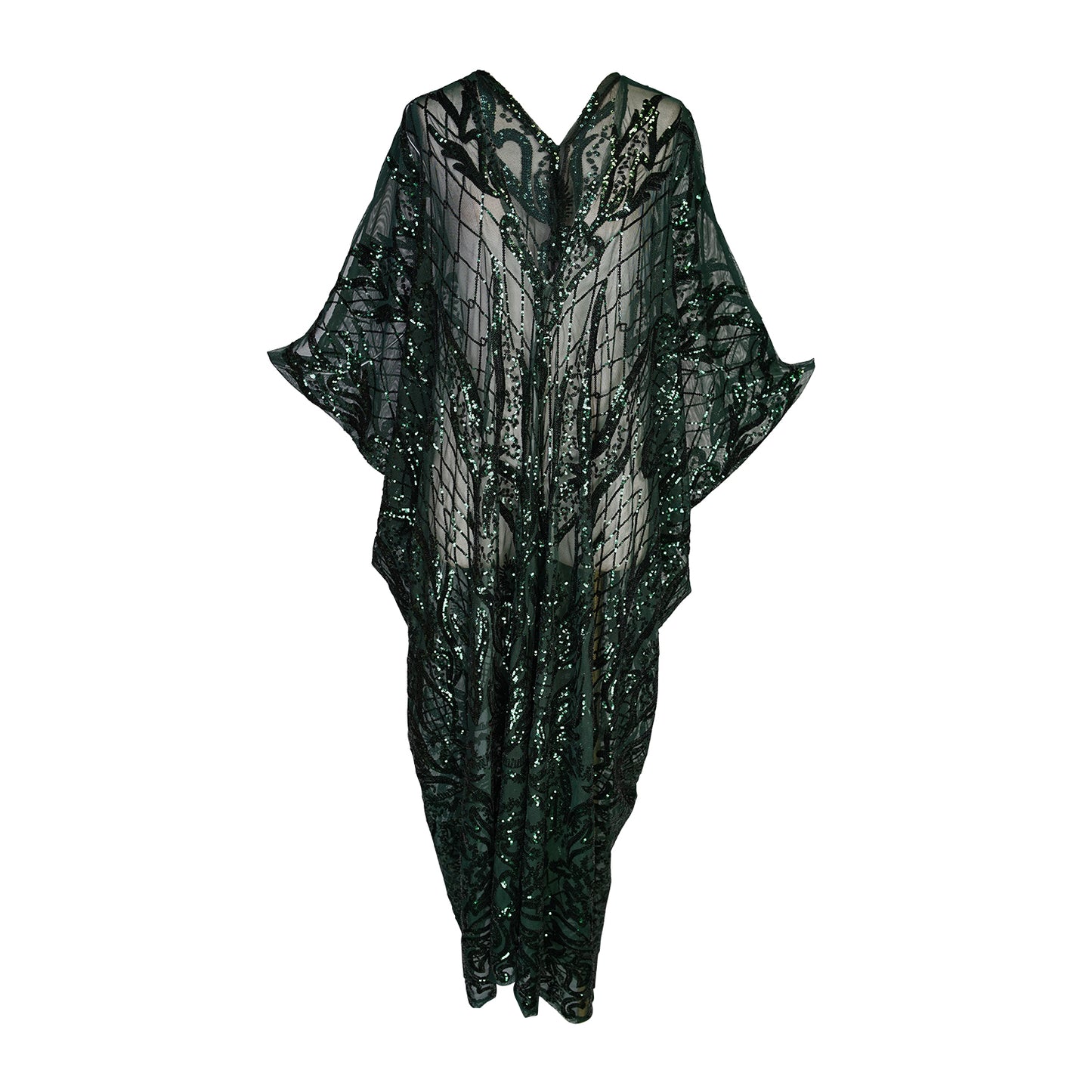 Emerald Elphie Sequin Caftan Kaftan Dress