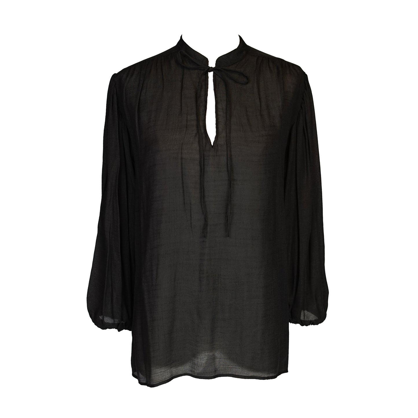 Clara Bishop Sleeve Blouse in Ebony