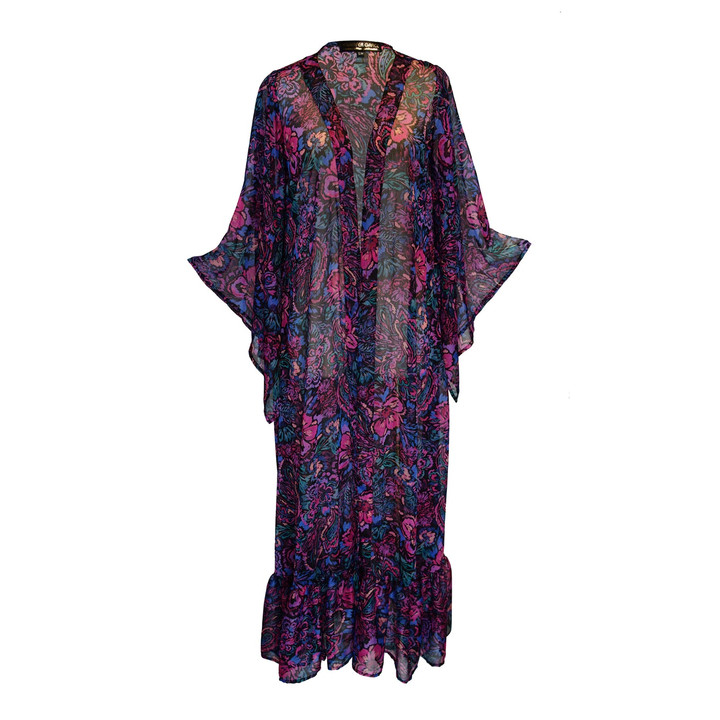 Janys Scarf Sleeve Kimono In Bloom Spell