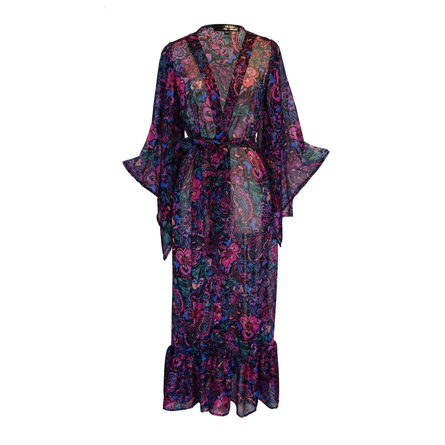 Janys Scarf Sleeve Kimono In Bloom Spell