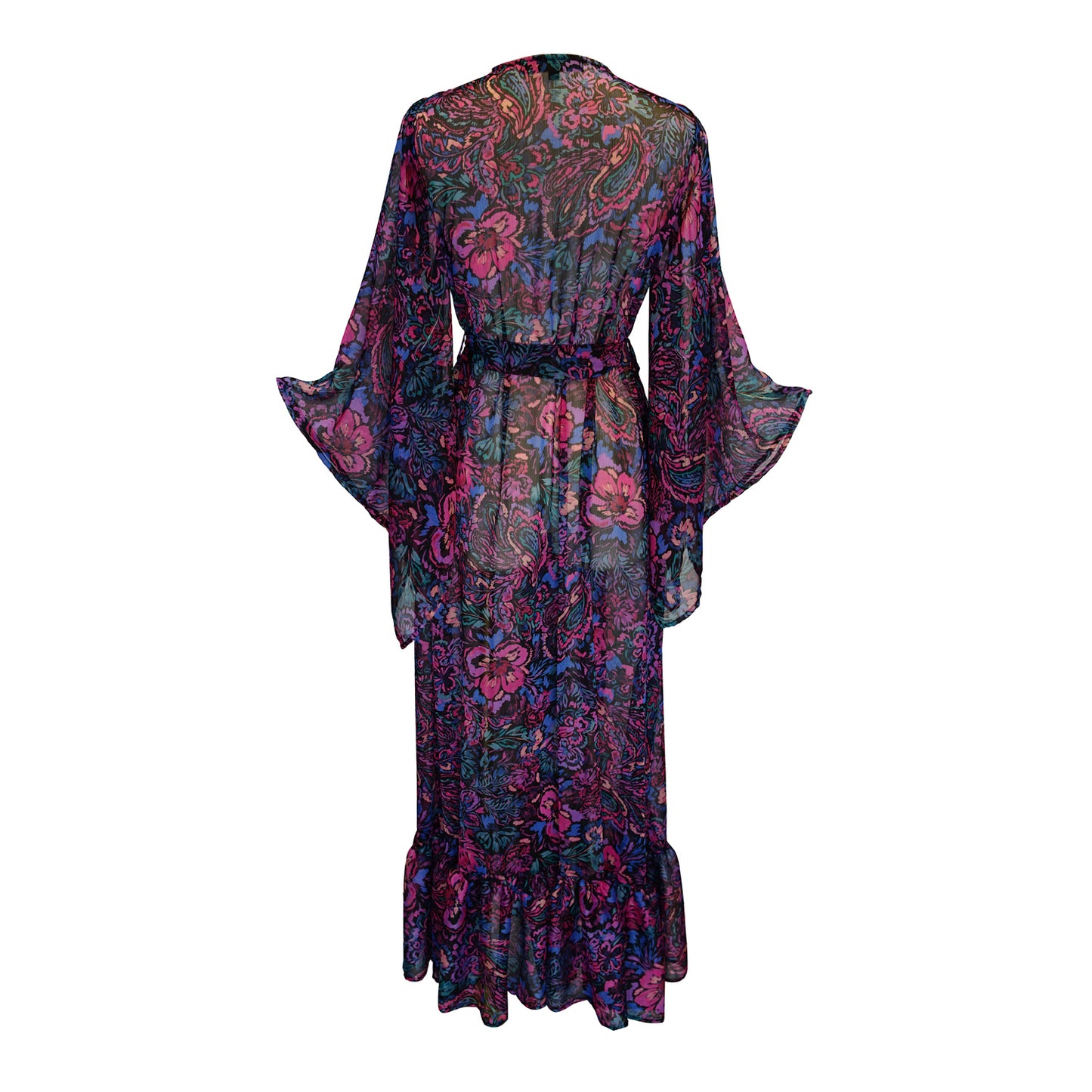 Janys Scarf Sleeve Kimono In Bloom Spell