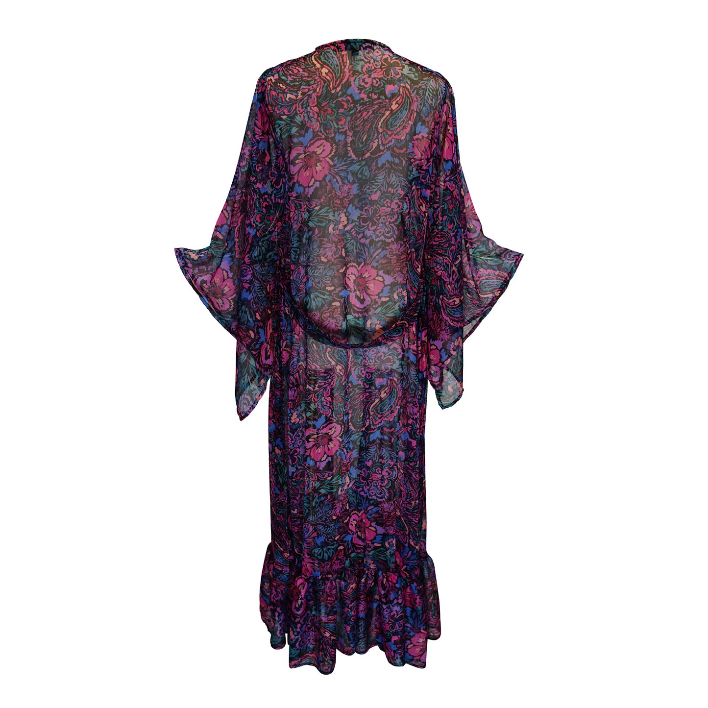 Janys Scarf Sleeve Kimono In Bloom Spell