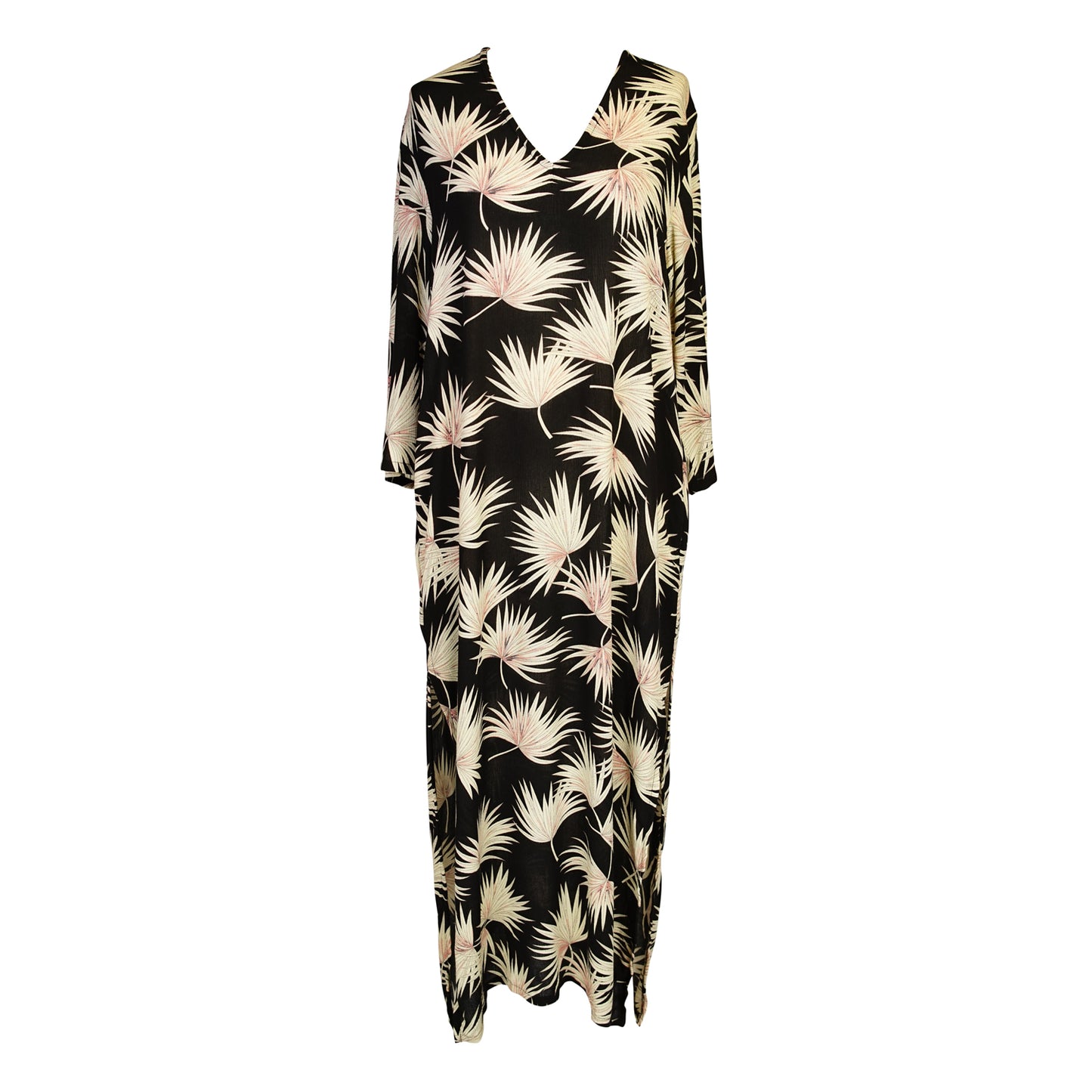 Oasis Palms Longline Caftan with Sleeves