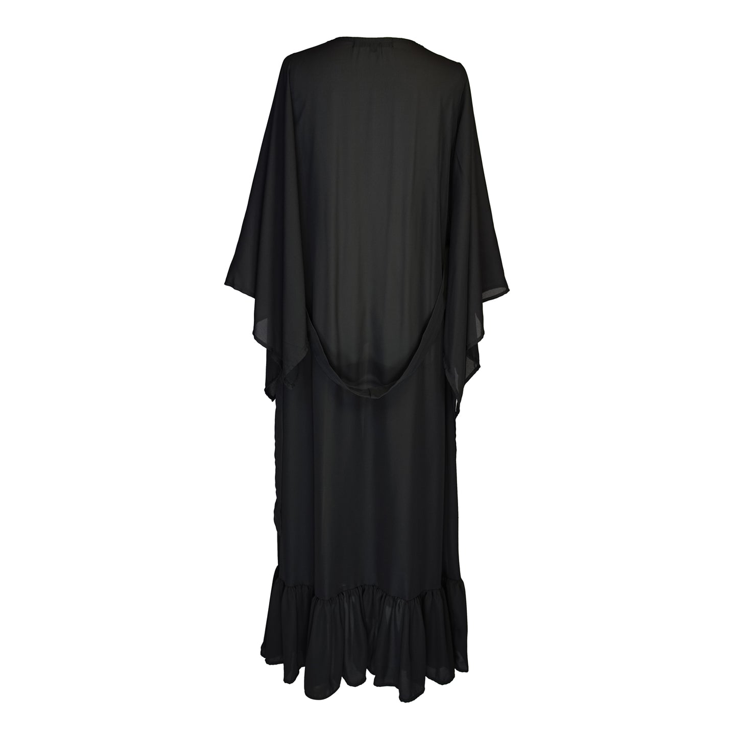 Janys Scarf Sleeve Kimono In Raven
