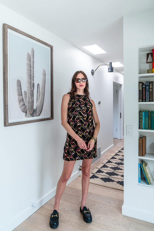 Penelope Mini Dress in Berry Boucle