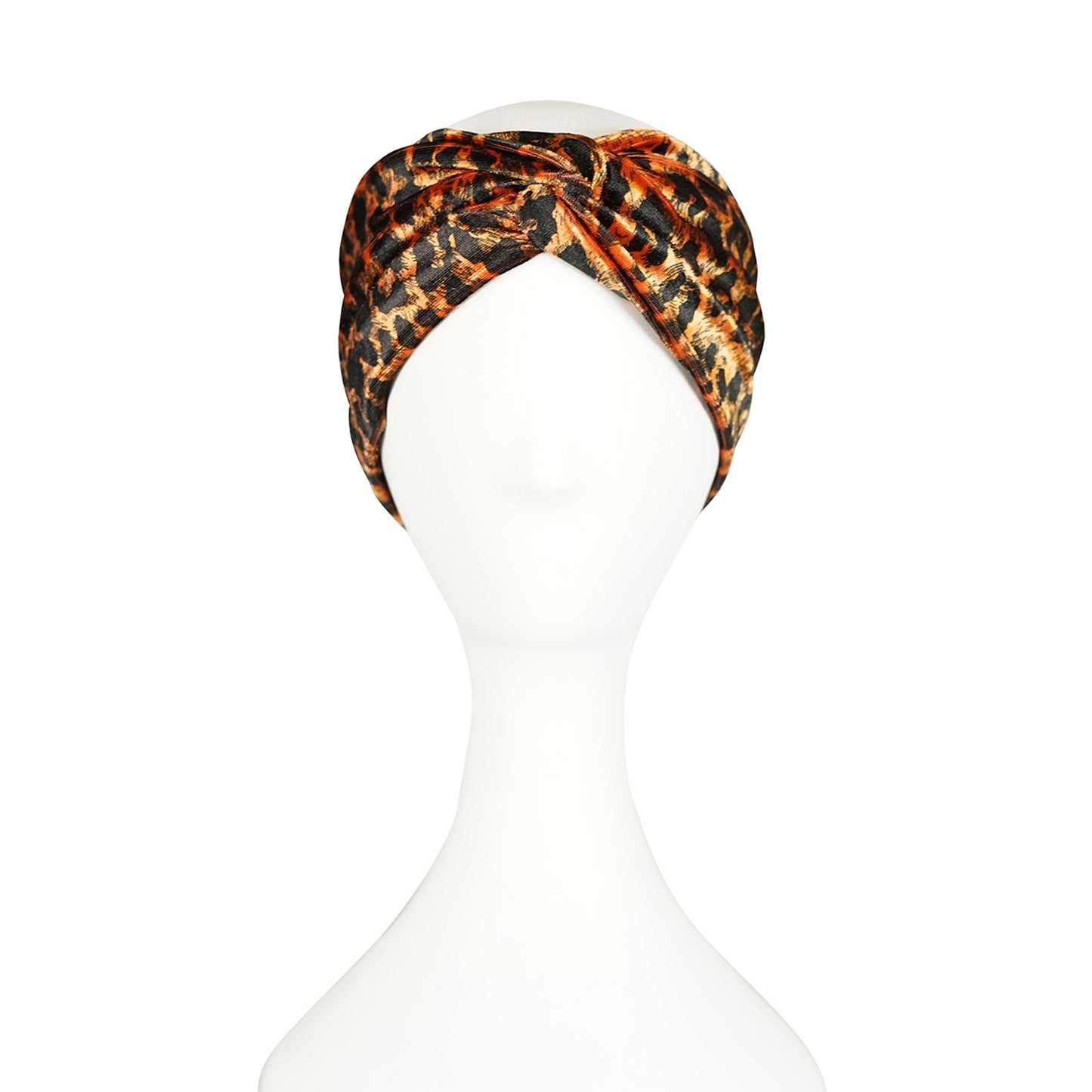 jennafer grace Golden Leopard Twist Headband turban turbanesque head band gold copper animal print stripe striped velvet velveteen boho bohemian hippie retro vintage 1920s 20s roaring twenties unisex handmade in california usa