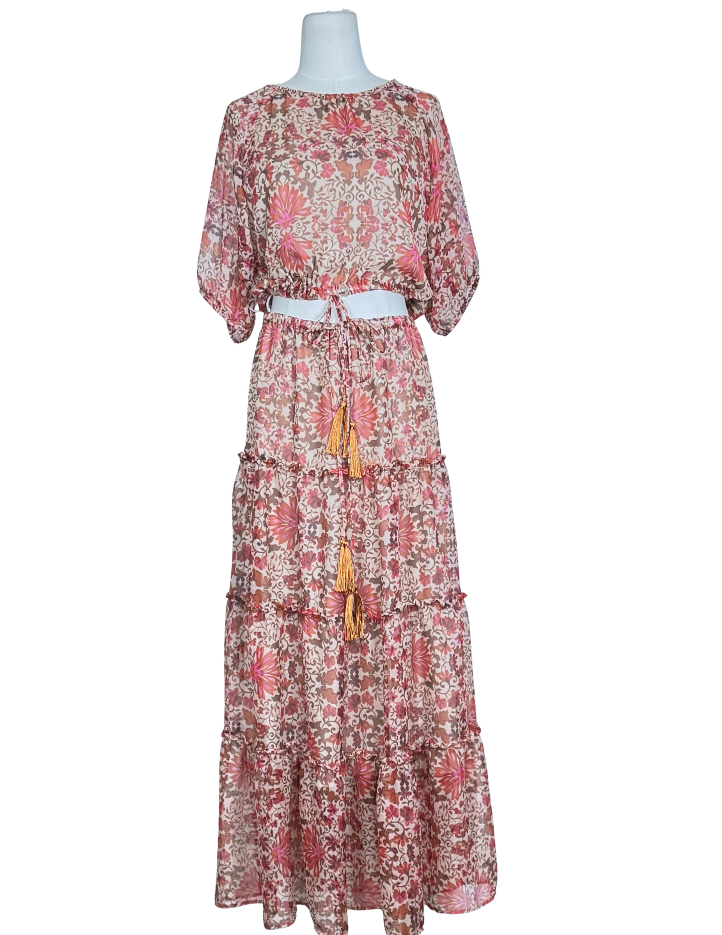Delilah Two Piece Maxi Skirt Set In Rosewood PRE-ORDER