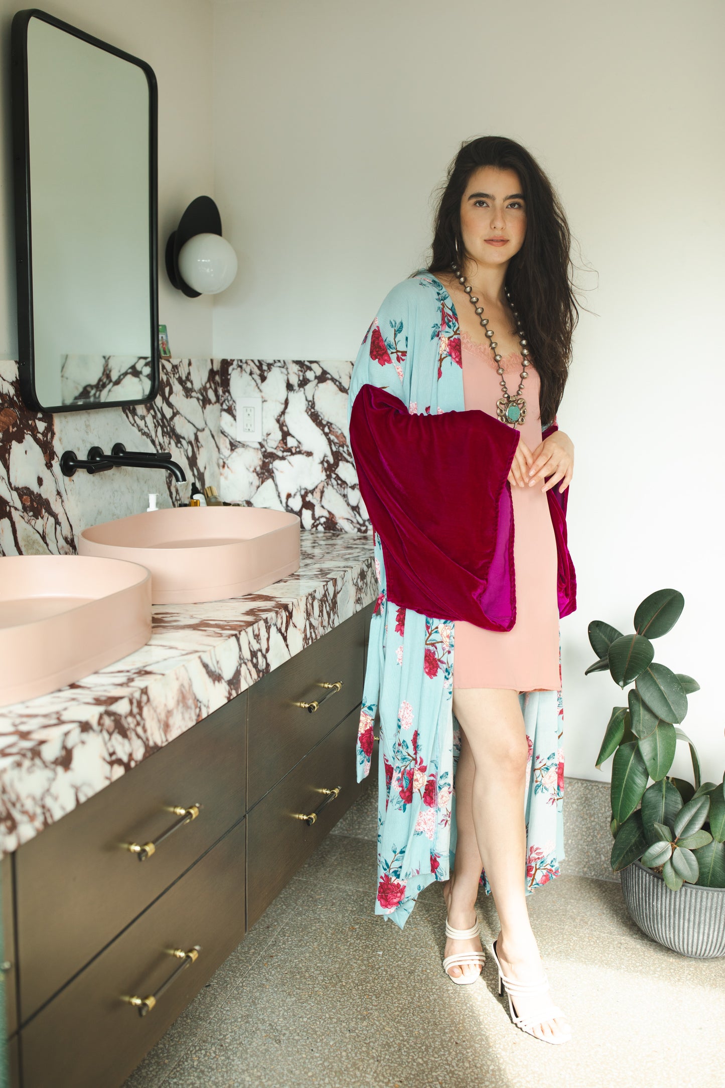 English Roses Canary Kimono