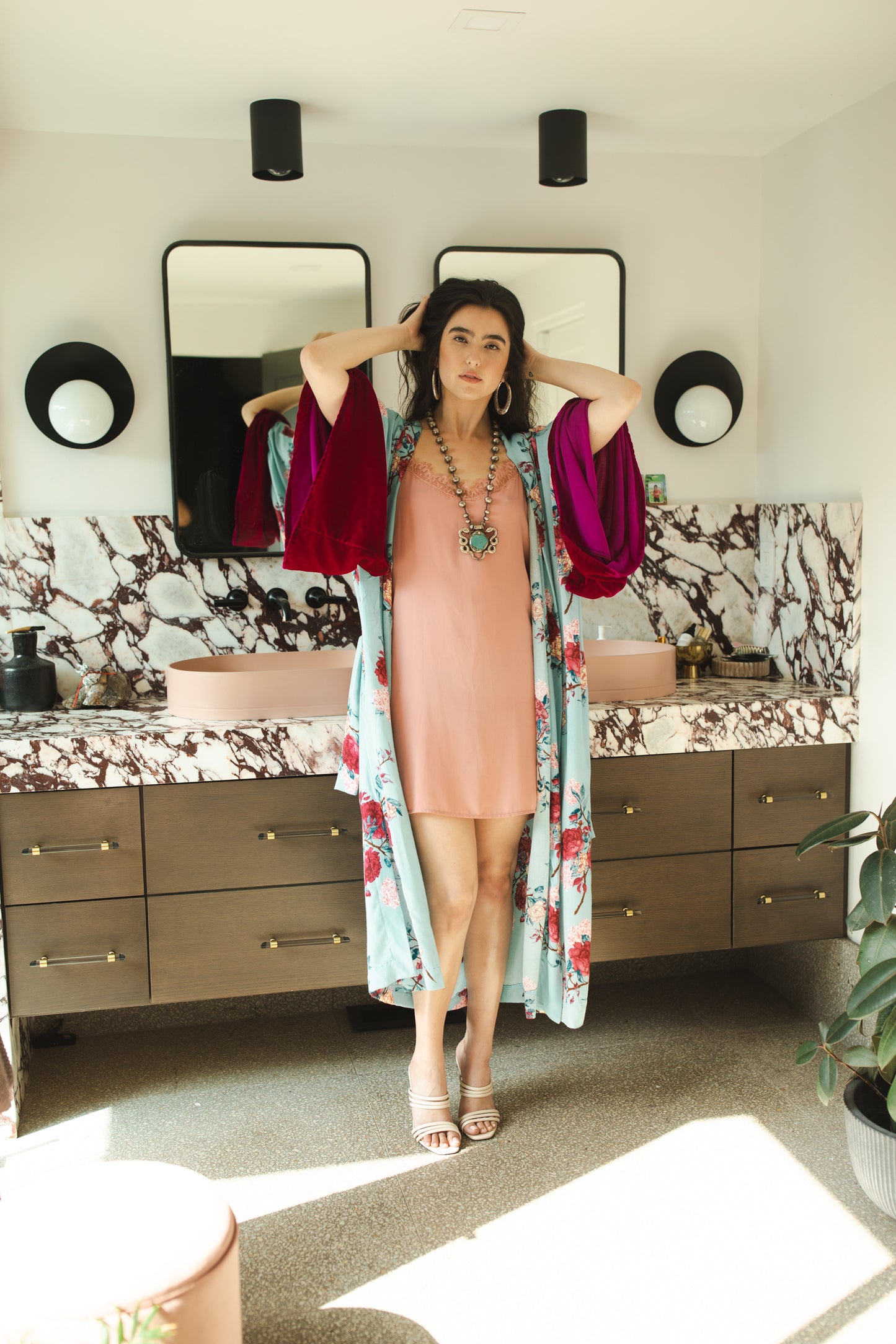 English Roses Canary Kimono