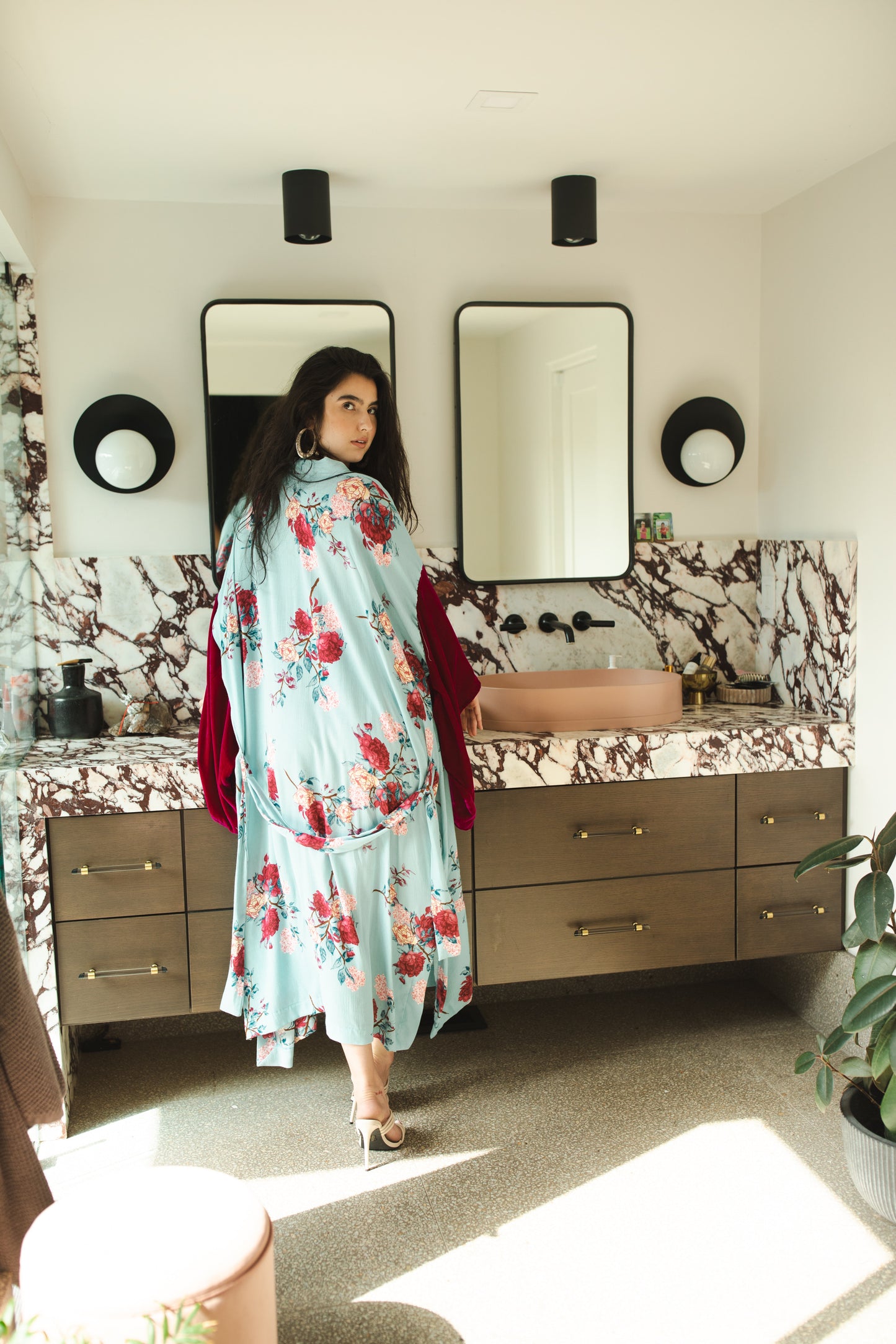 English Roses Canary Kimono