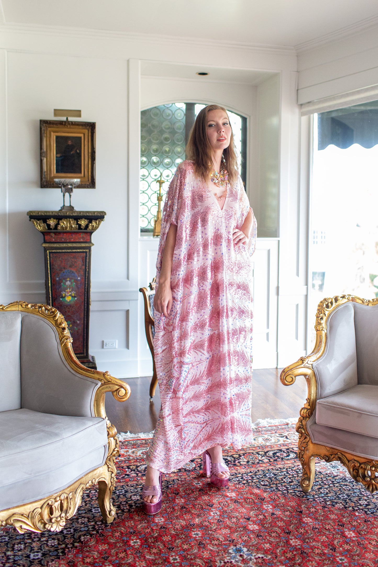Esme Sequin Caftan Kaftan Dress