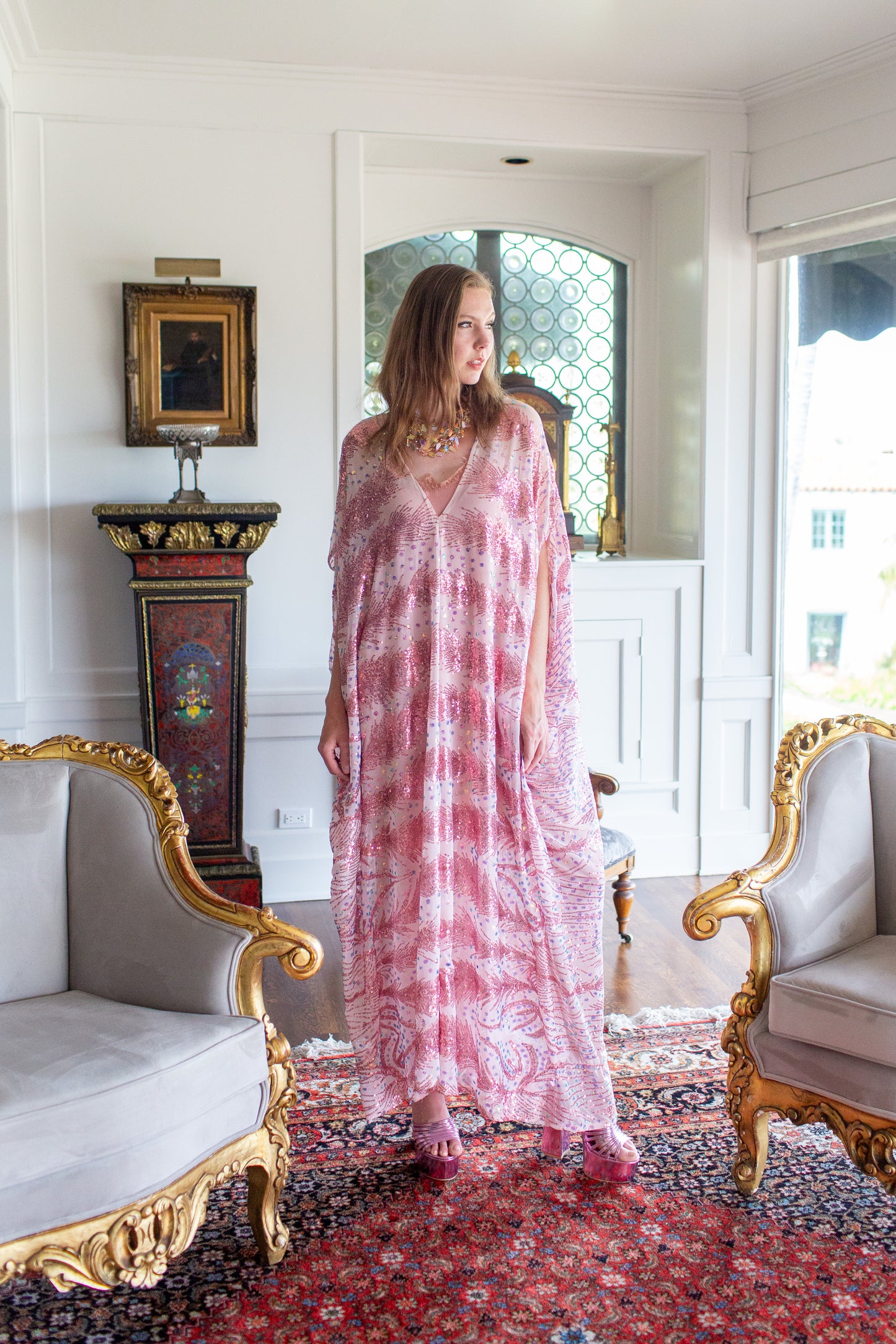 Esme Sequin Caftan Kaftan Dress