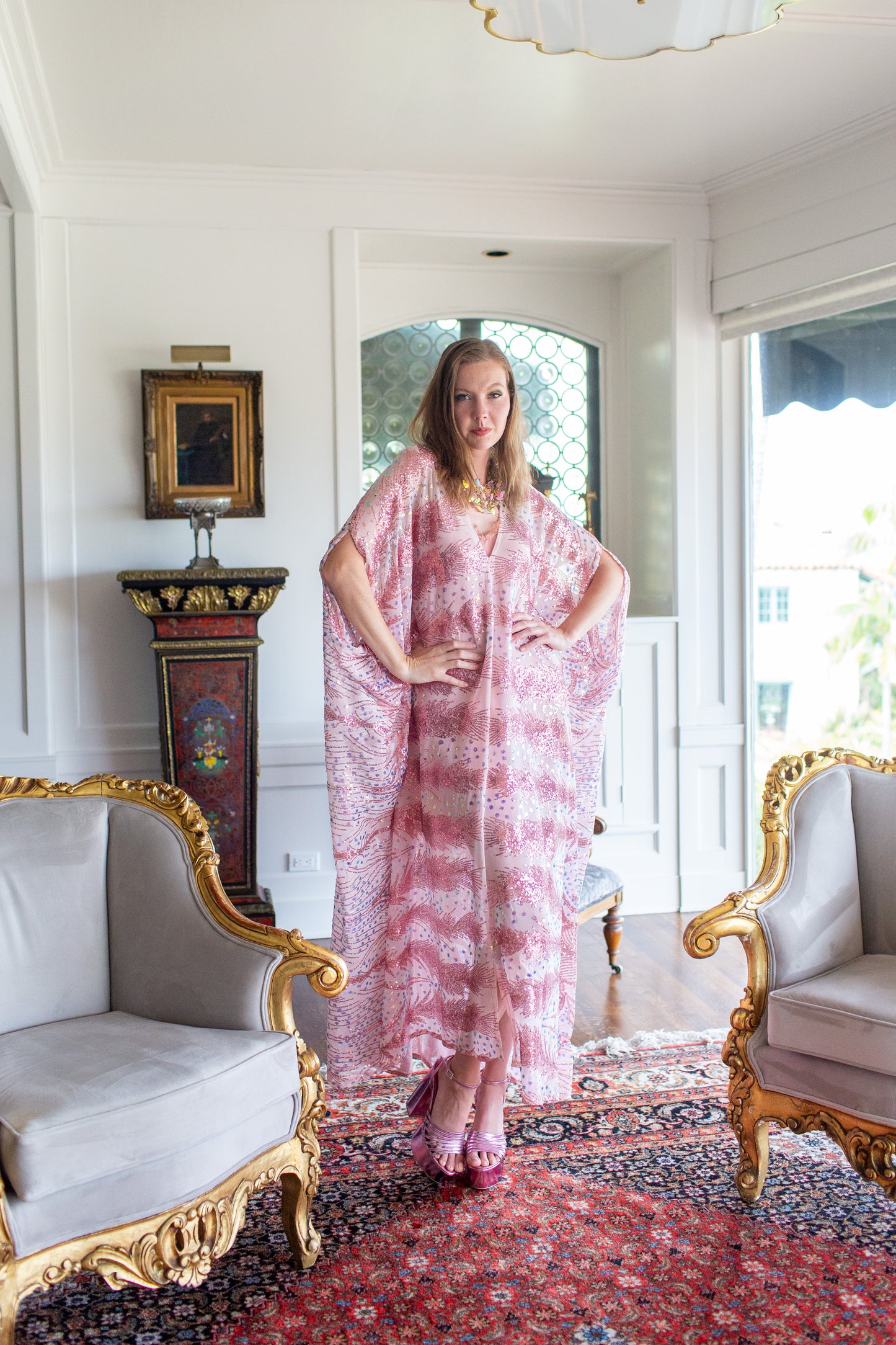 Esme Sequin Caftan Kaftan Dress