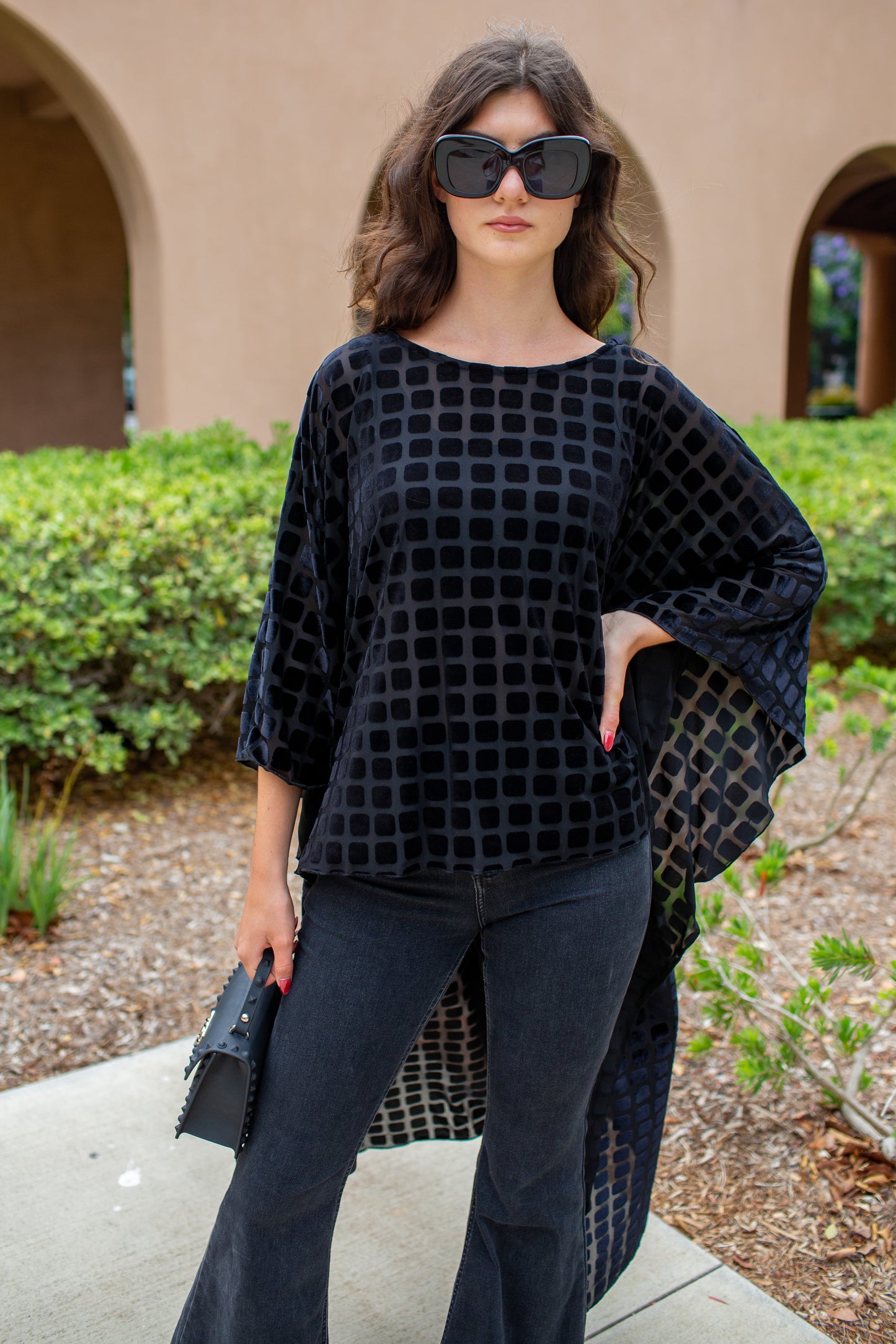 Dottie Onyx Burnout Float Scarf Top