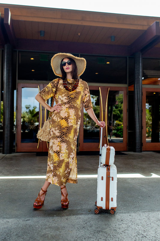 Giraffe Velvet Side Split Tunic