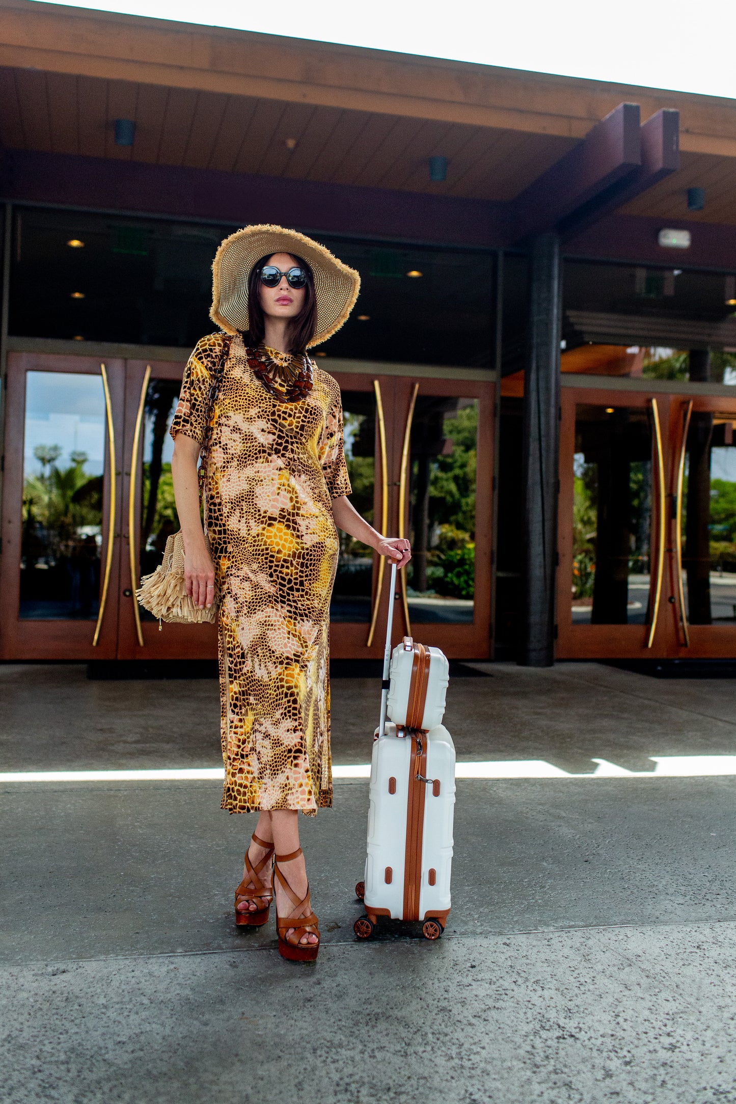 Giraffe Velvet Side Split Tunic