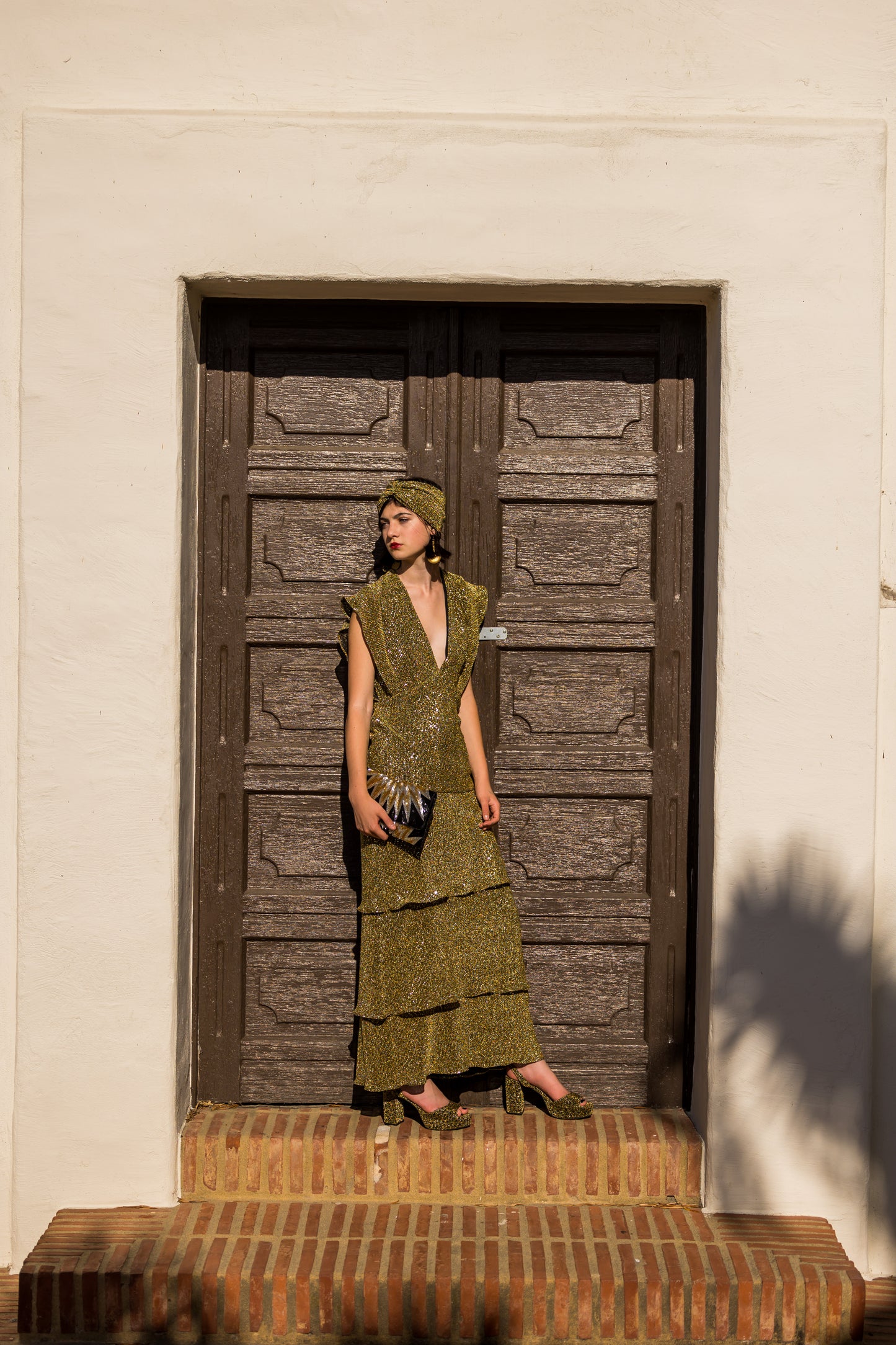 Gold Sequin Valhalla Tiered Dress