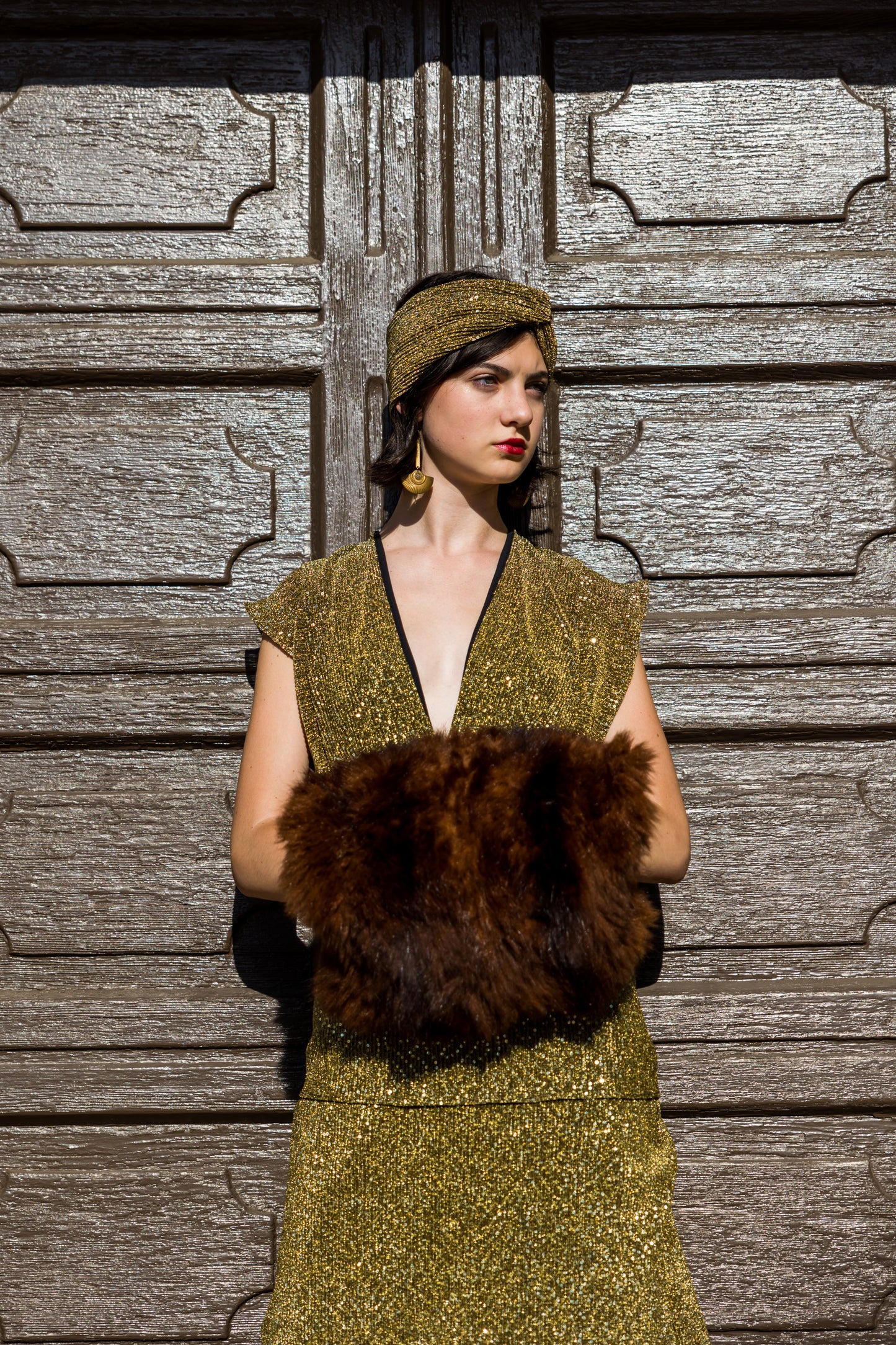 Gold Sequin Valhalla Tiered Dress