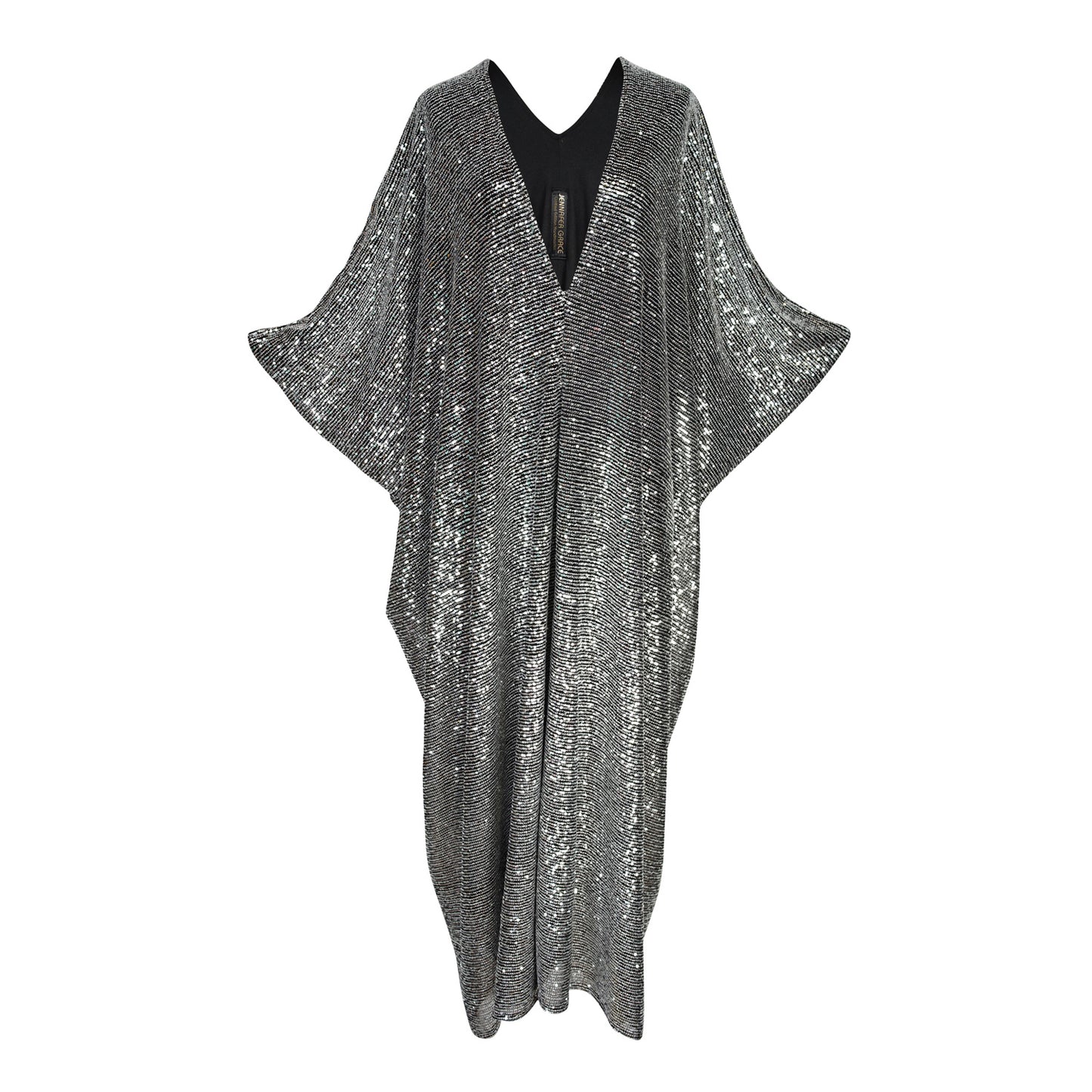 Gunmetal Sequin Caftan Kaftan Dress